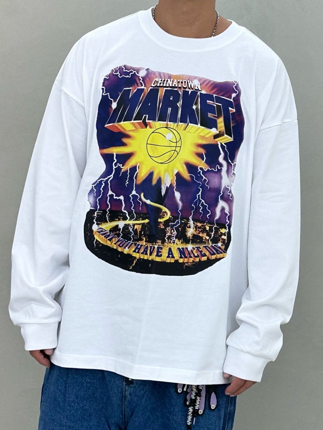 英文字圖案長袖衫 PURE-182T