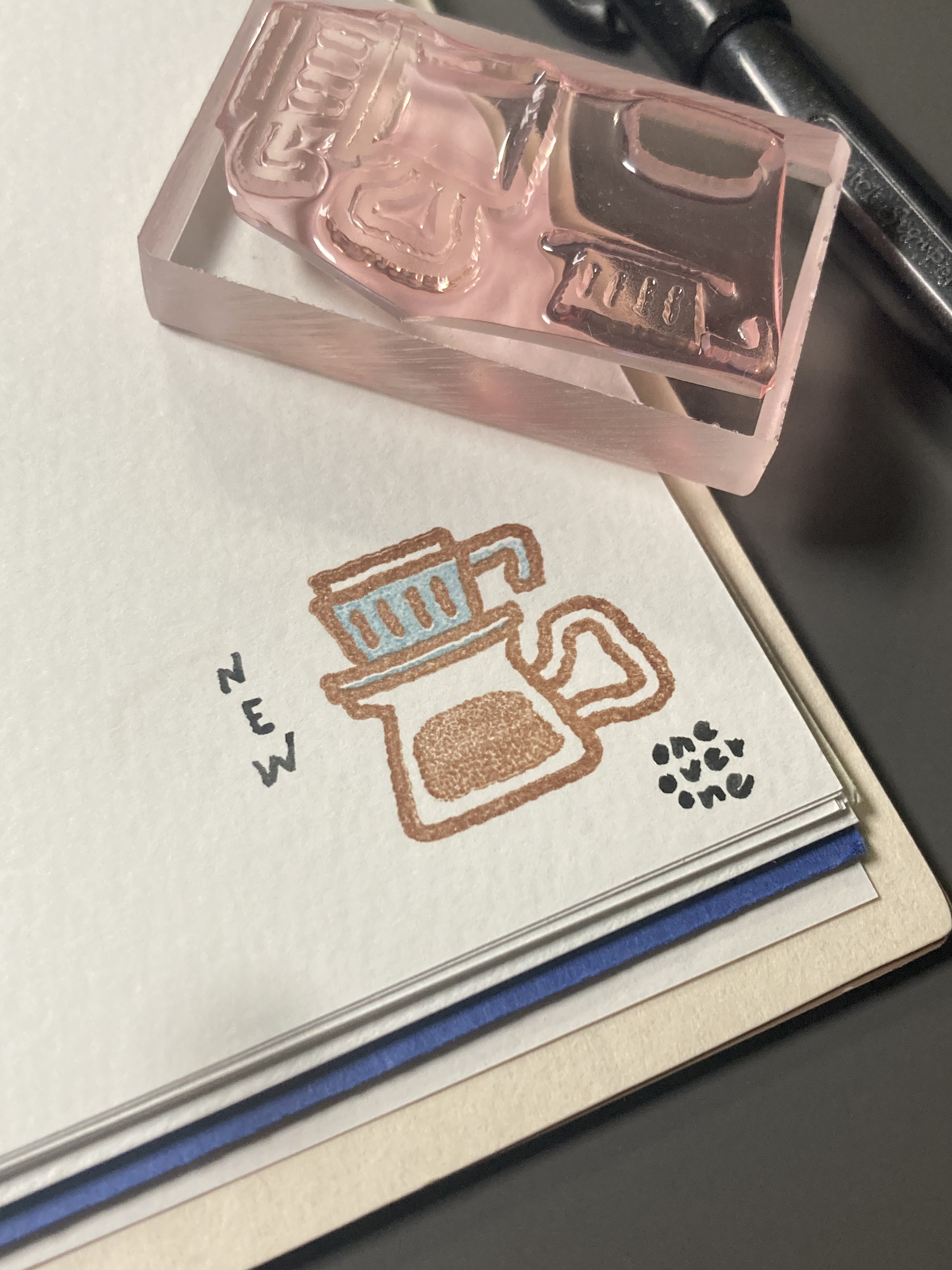 手沖濾杯咖啡壺組合 套色棒 膠版印章/一分之一工作室/臺灣