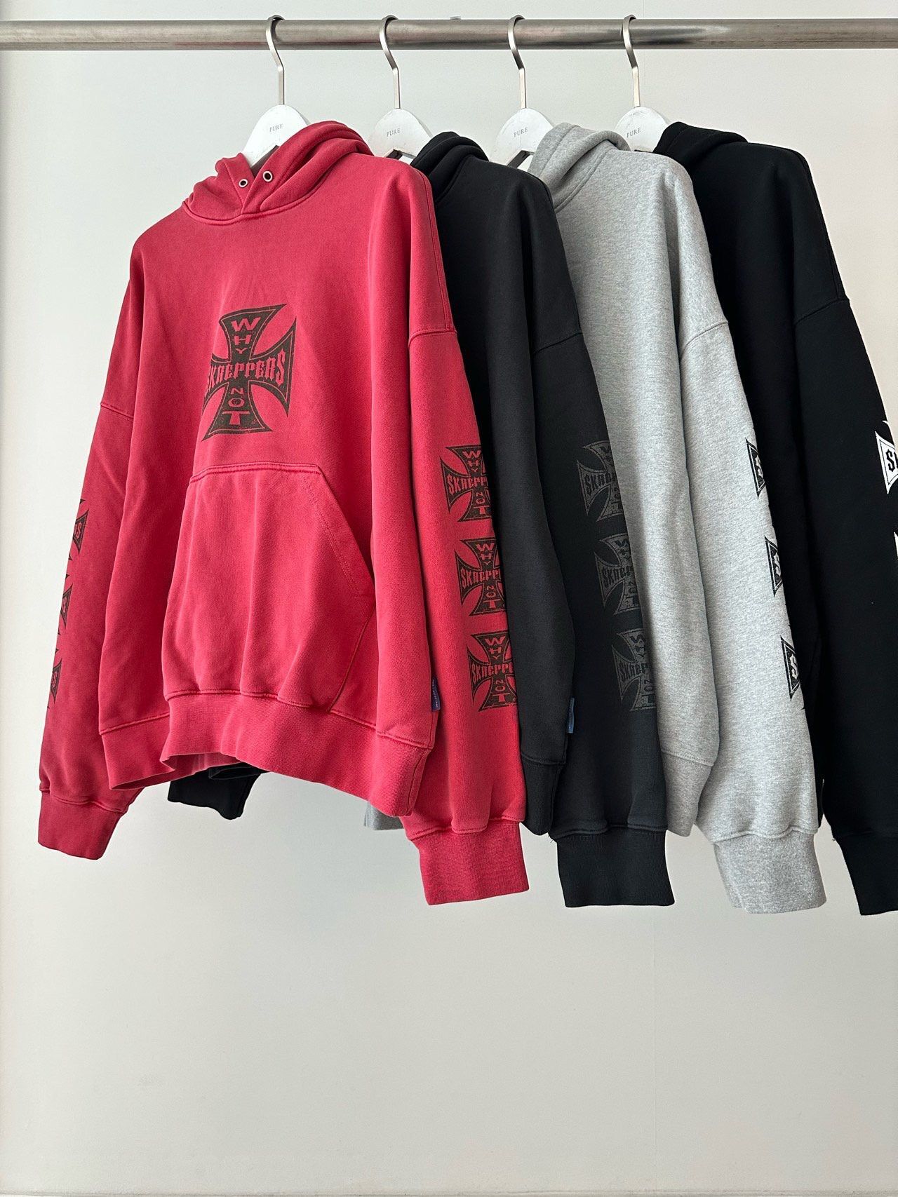 英文字圖案連帽衛衣 PURE-184T