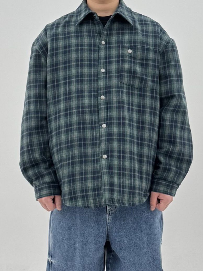 格仔長袖恤衫(薄夾棉) COVILL-238JK
