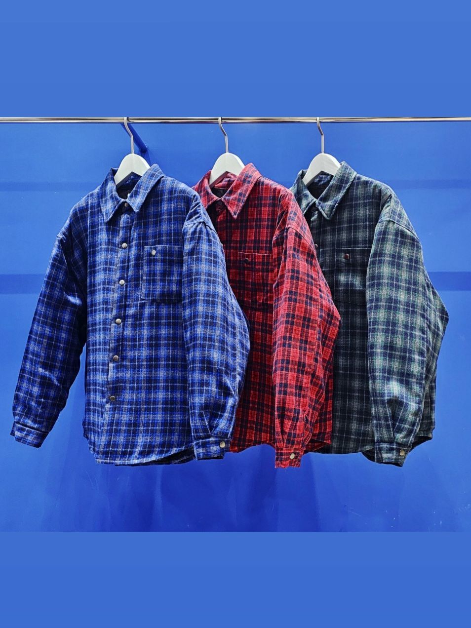 格仔長袖恤衫(薄夾棉) COVILL-238JK