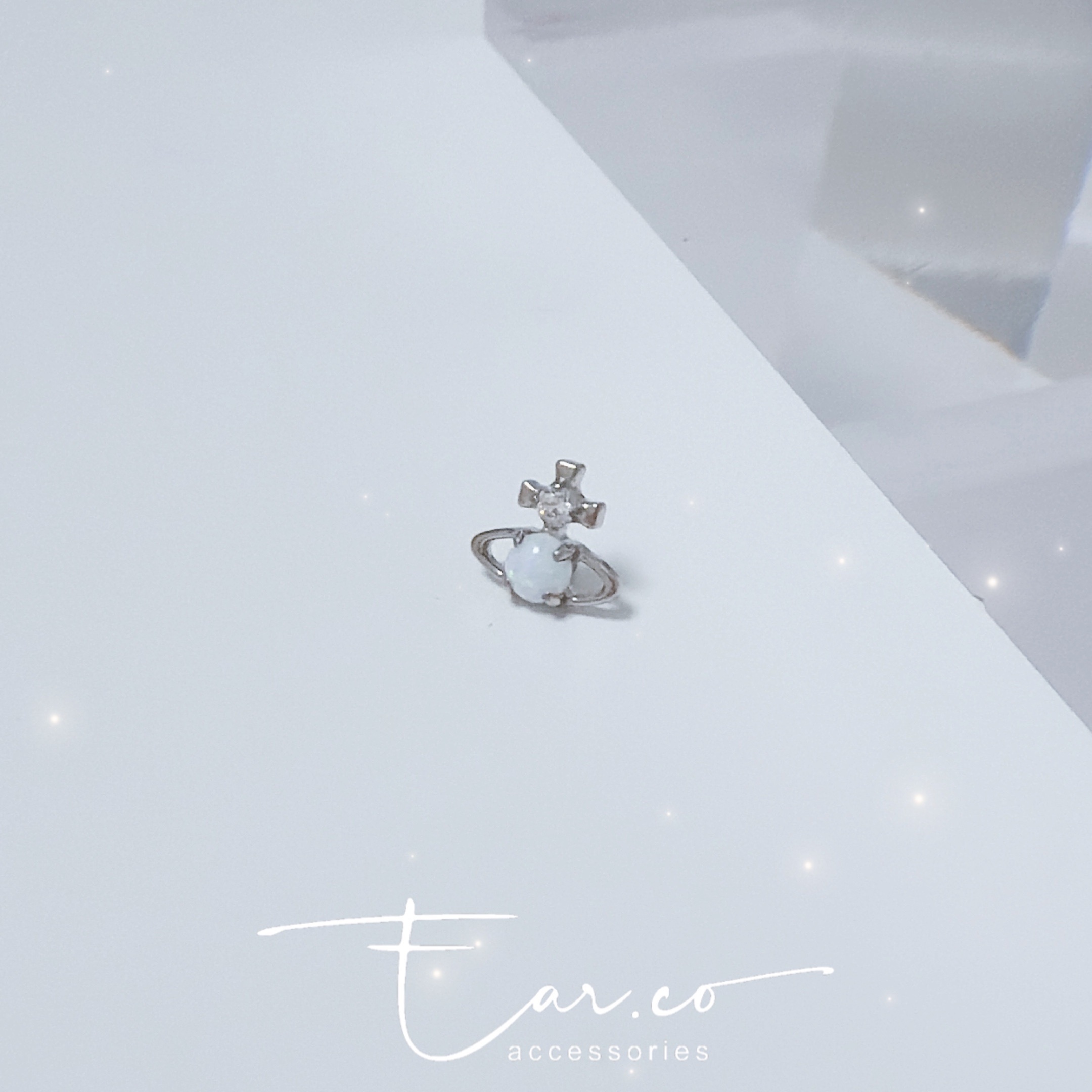 Opal小行星平頭耳門/耳珠/耳骨釘 [G23 Titanium]