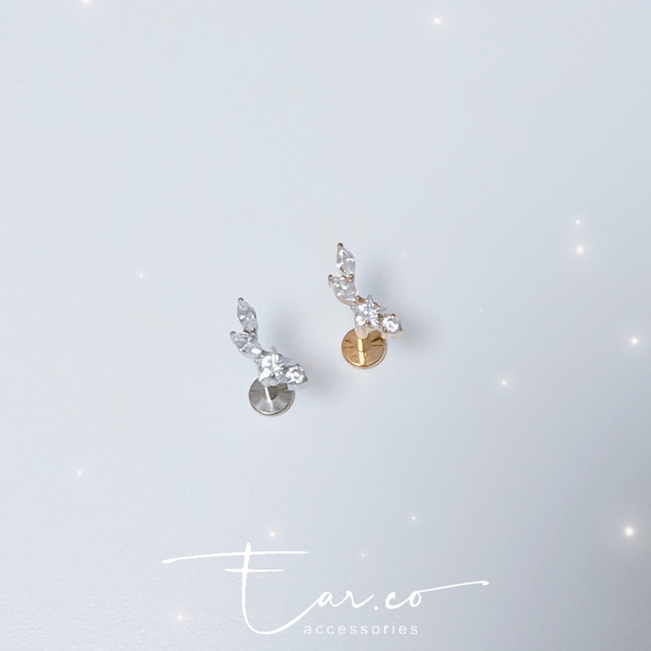 流星弧形平頭耳門/耳珠/耳骨釘 [G23 Titanium]