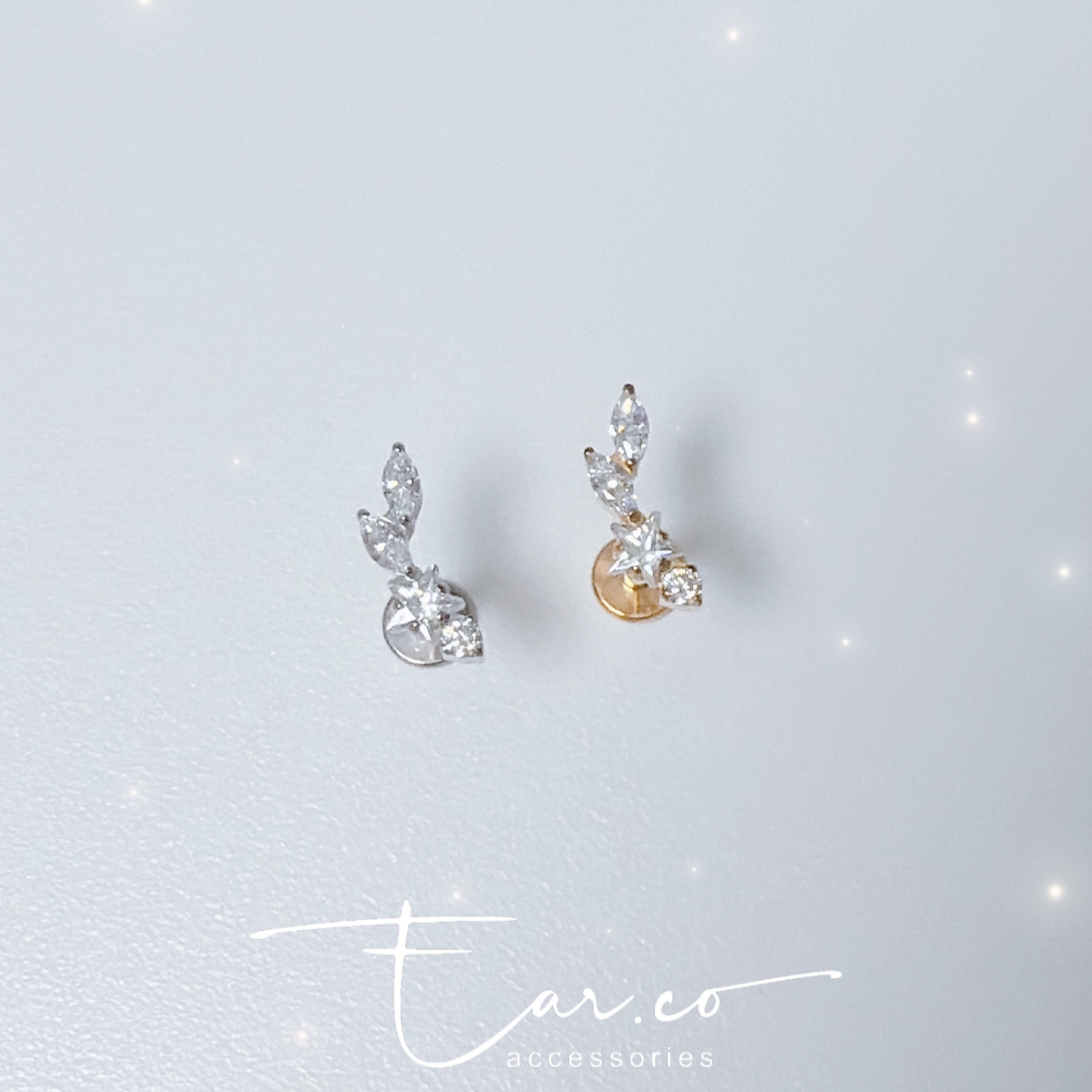 流星弧形平頭耳門/耳珠/耳骨釘 [G23 Titanium]