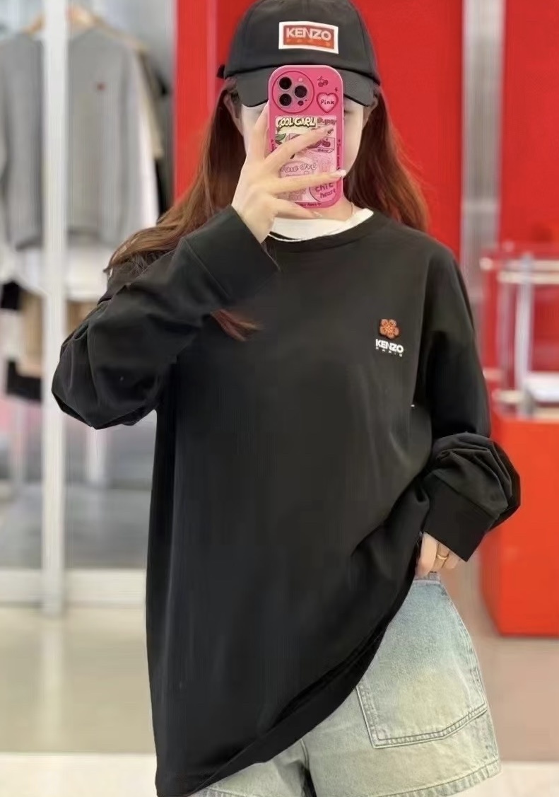 【現貨】KENZO LL1031500 圓領長袖上衣 (黑色)