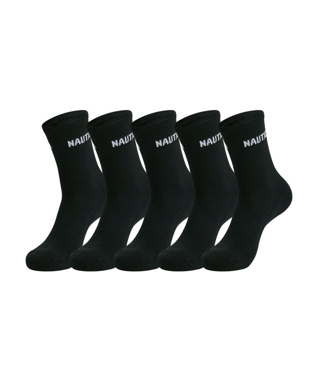 【Nautica 經典長筒襪襪五入組】 一組五雙
