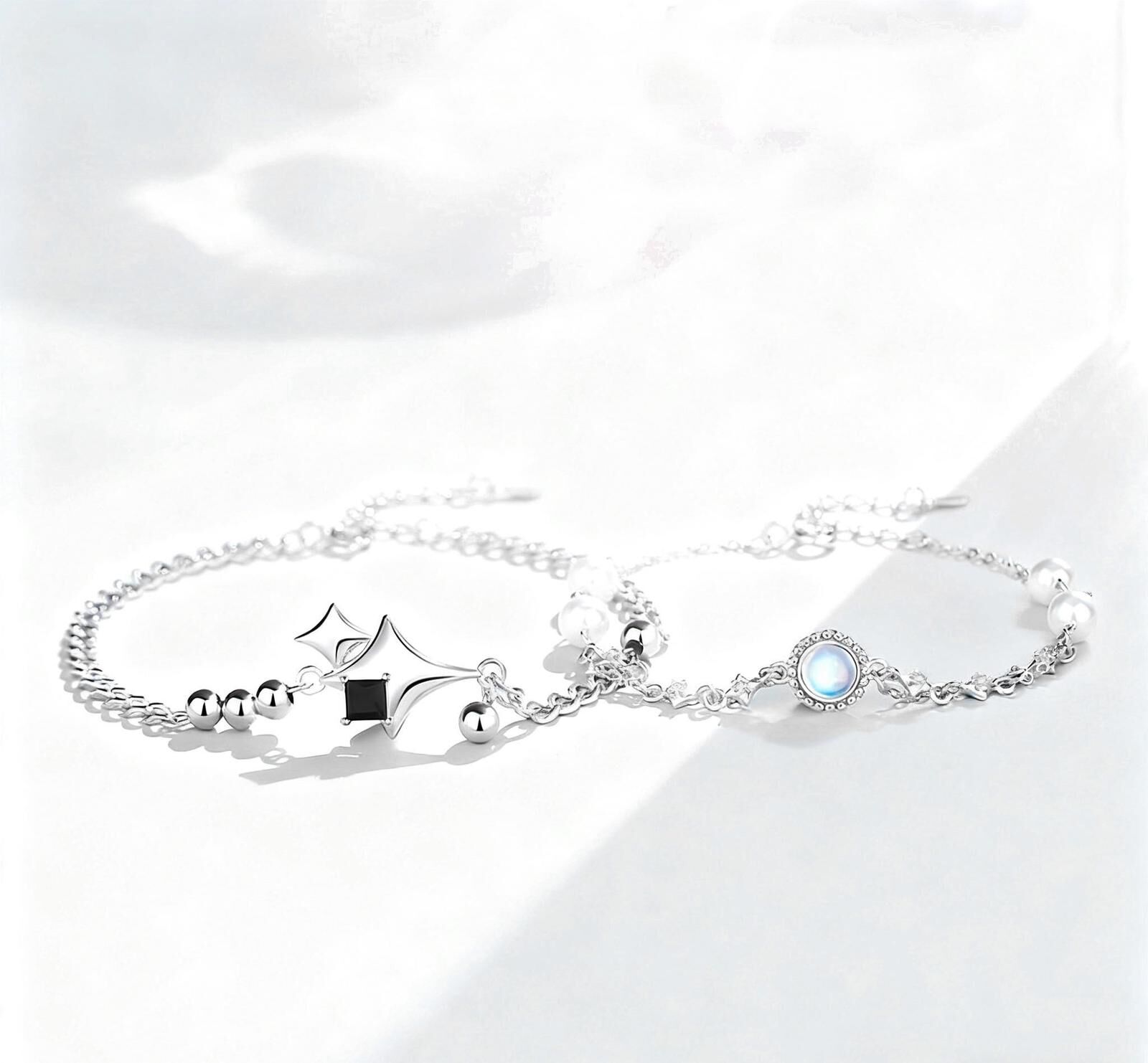 「星辰相伴🌟」情侶手鏈 | S925純銀 | 免費刻字