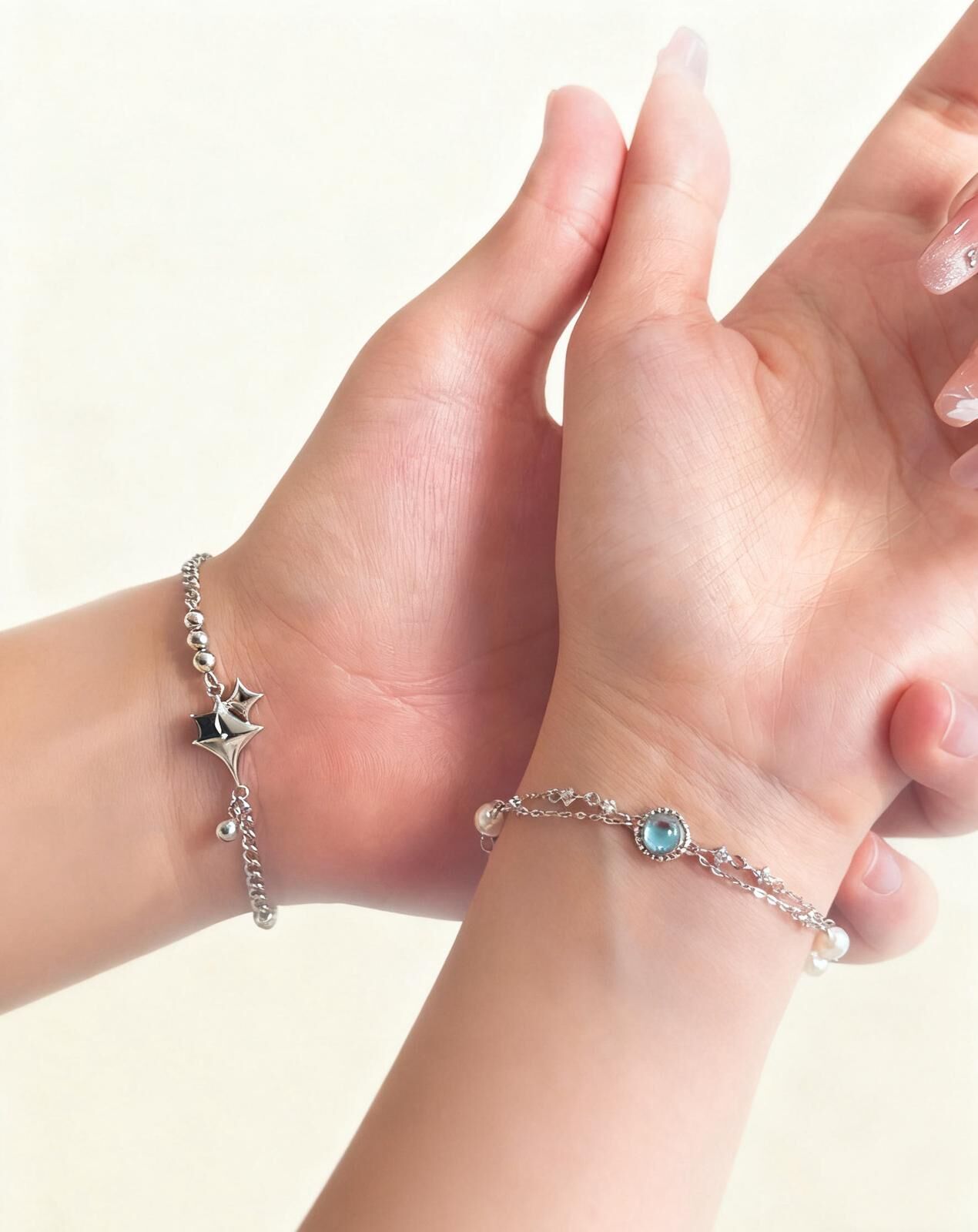 「星辰相伴🌟」情侶手鏈 | S925純銀 | 免費刻字