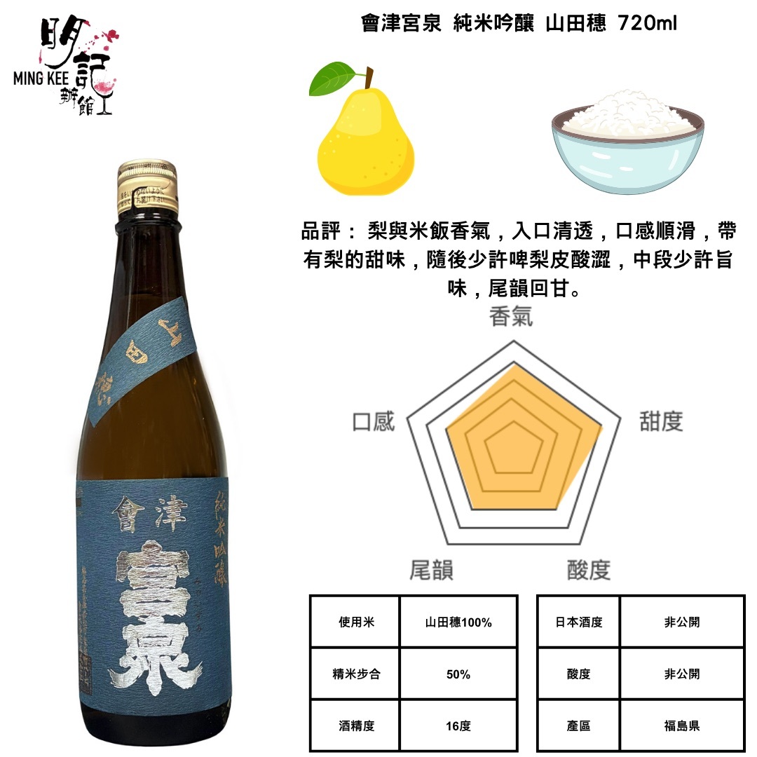 會津宮泉 純米吟釀 山田穗 720ml