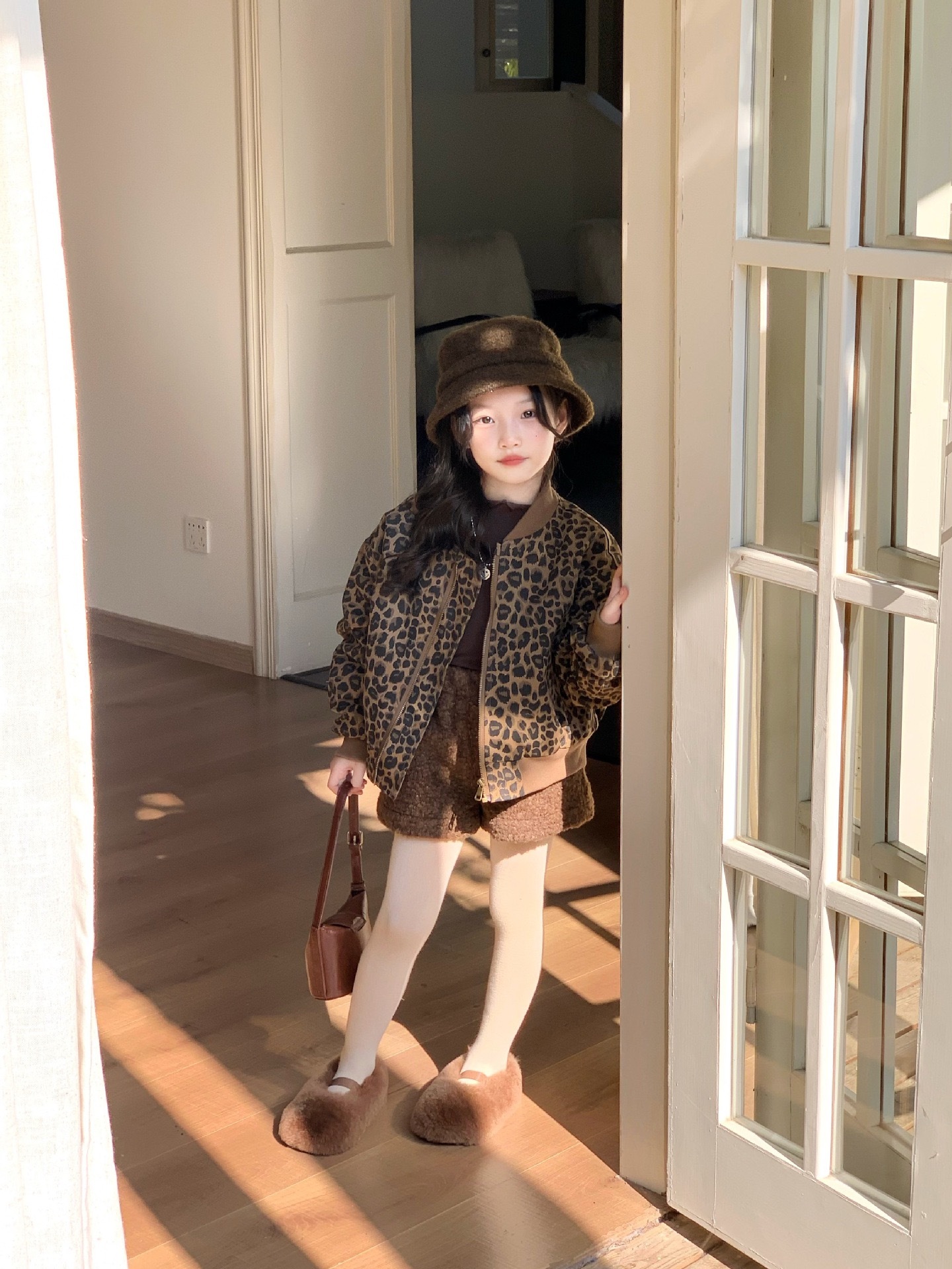 現貨110｜豹紋圓領外套 ᝰ.