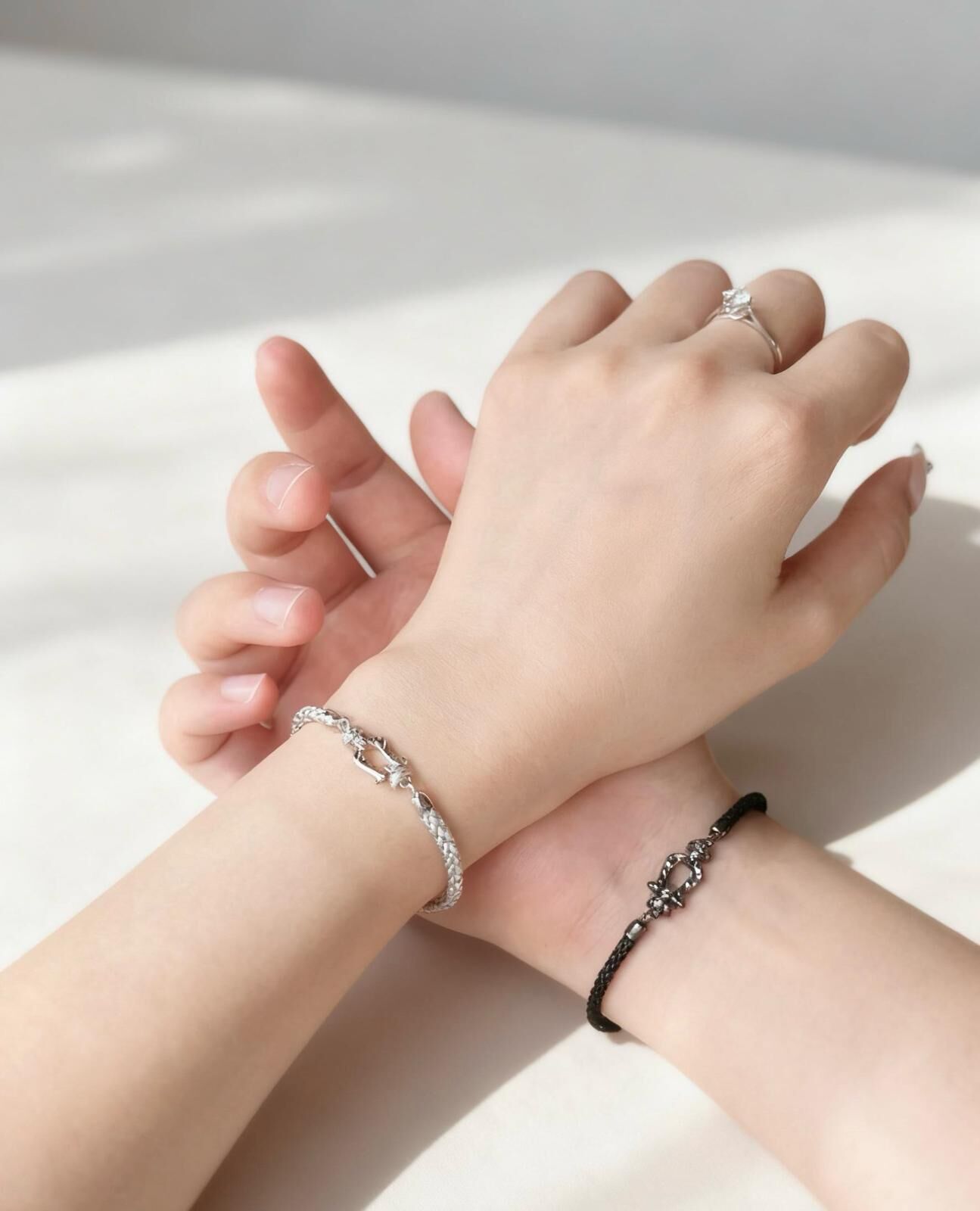 「綁埋一齊👐」情侶手鏈 | S925純銀或鍍銀 | 免費刻字