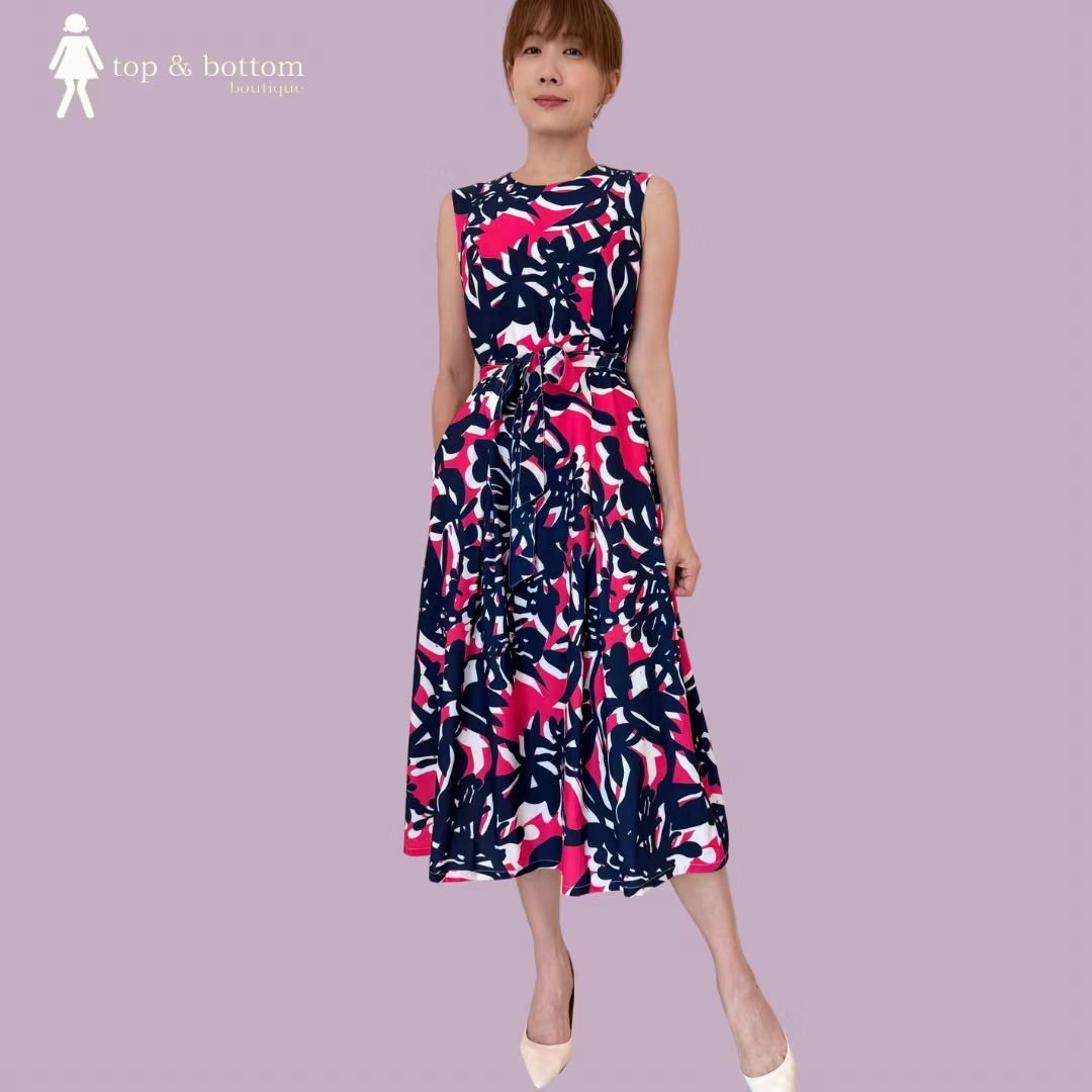 SLEEVELESS FLORAL MIDI DRESS