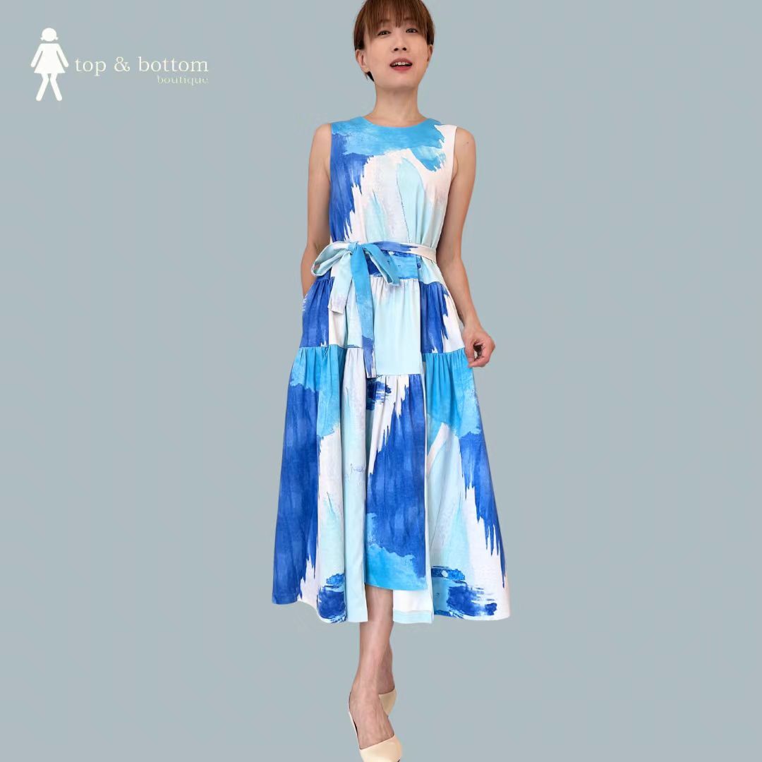 PLAINT COLOUR TIERED MIDI DRESS