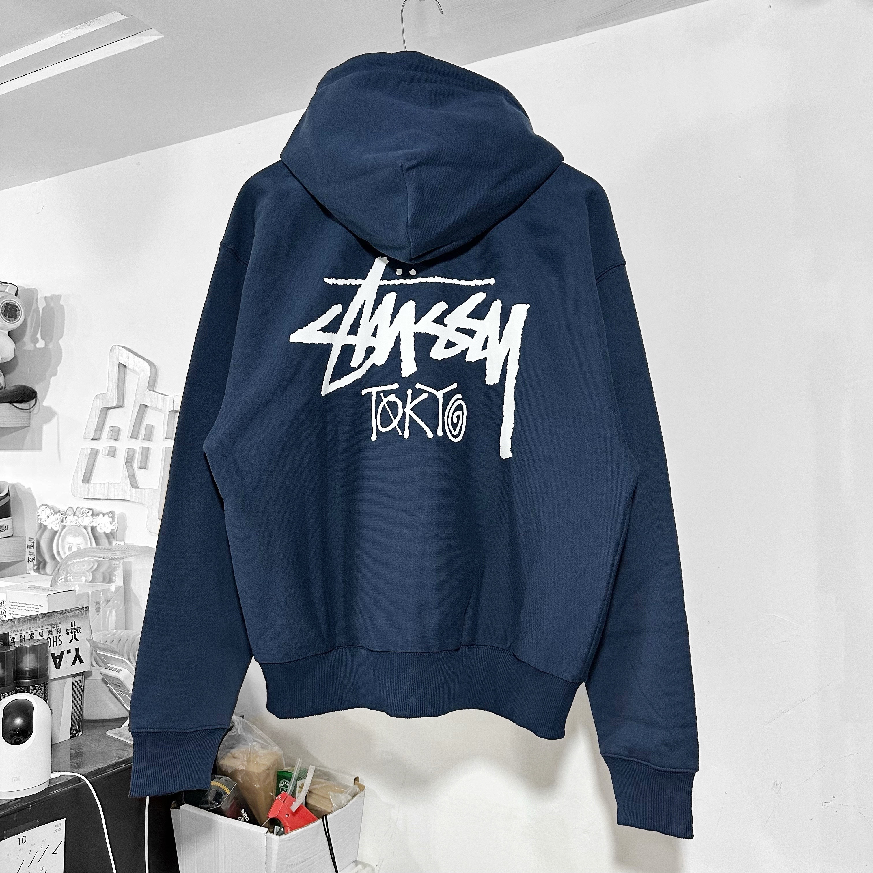 STUSSY STOCK TOKYO SHOP ZIP UP HOODIE 東京拉鏈外套 NAVY