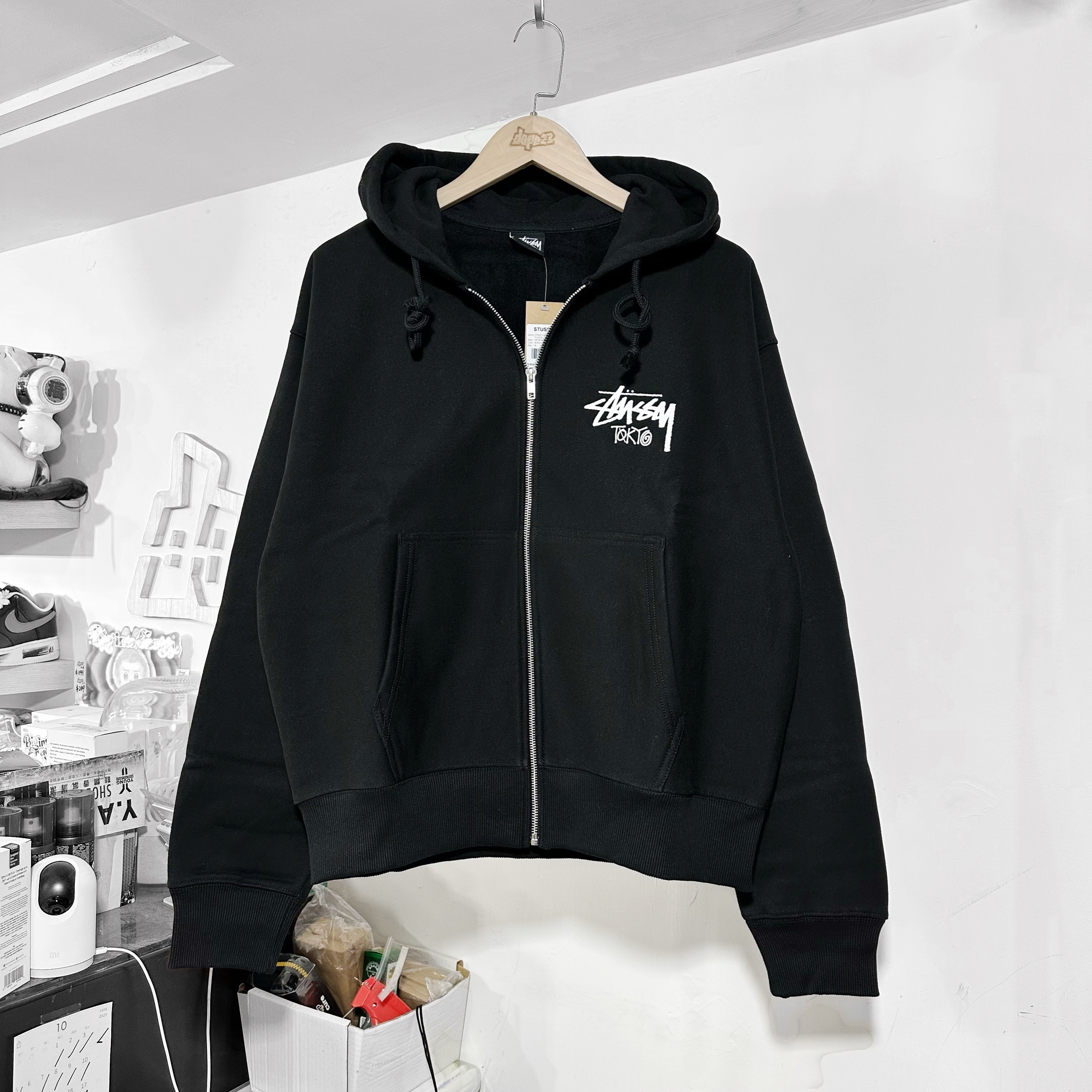 STUSSY STOCK TOKYO SHOP ZIP UP HOODIE 東京拉鏈外套 Black