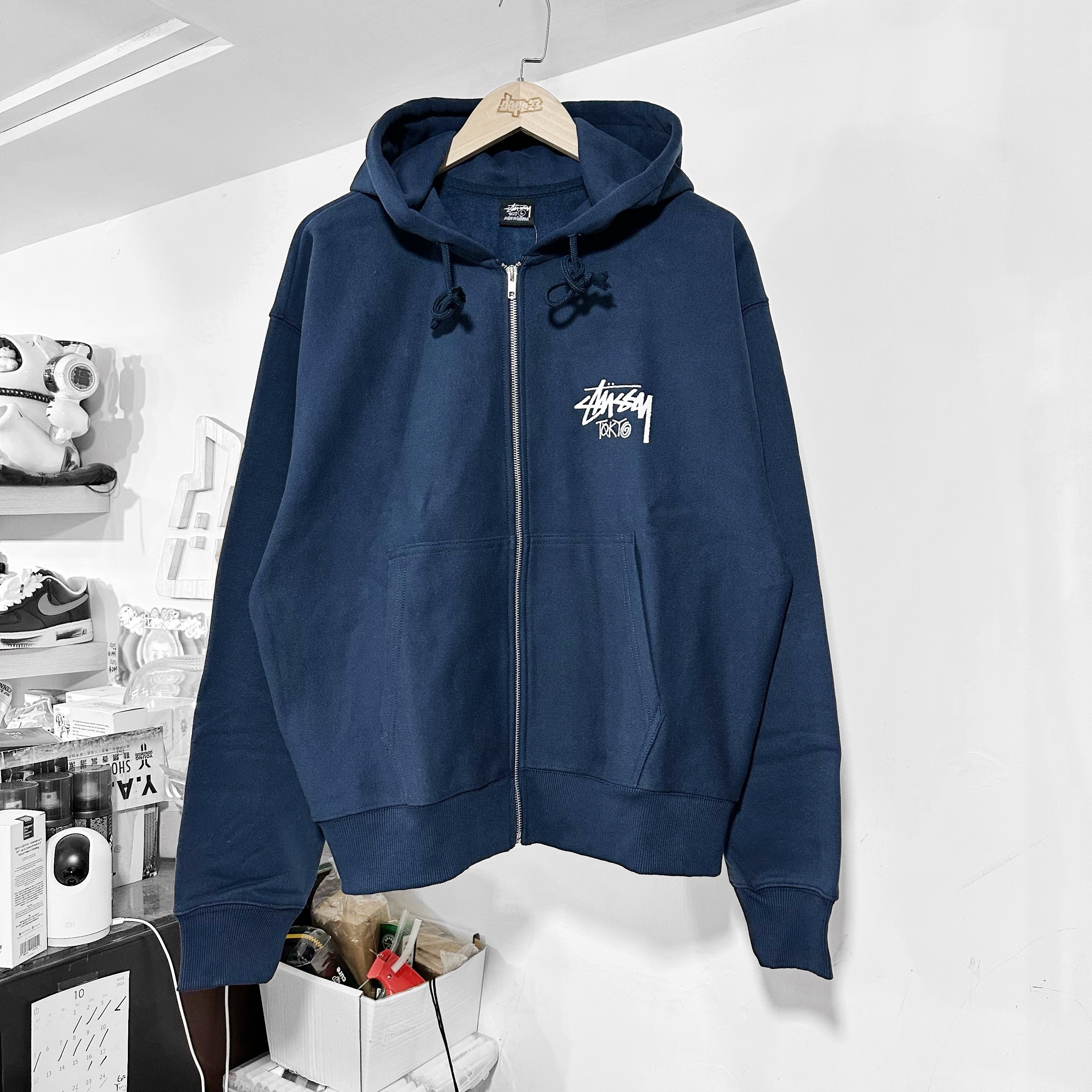 STUSSY STOCK TOKYO SHOP ZIP UP HOODIE 東京拉鏈外套 NAVY