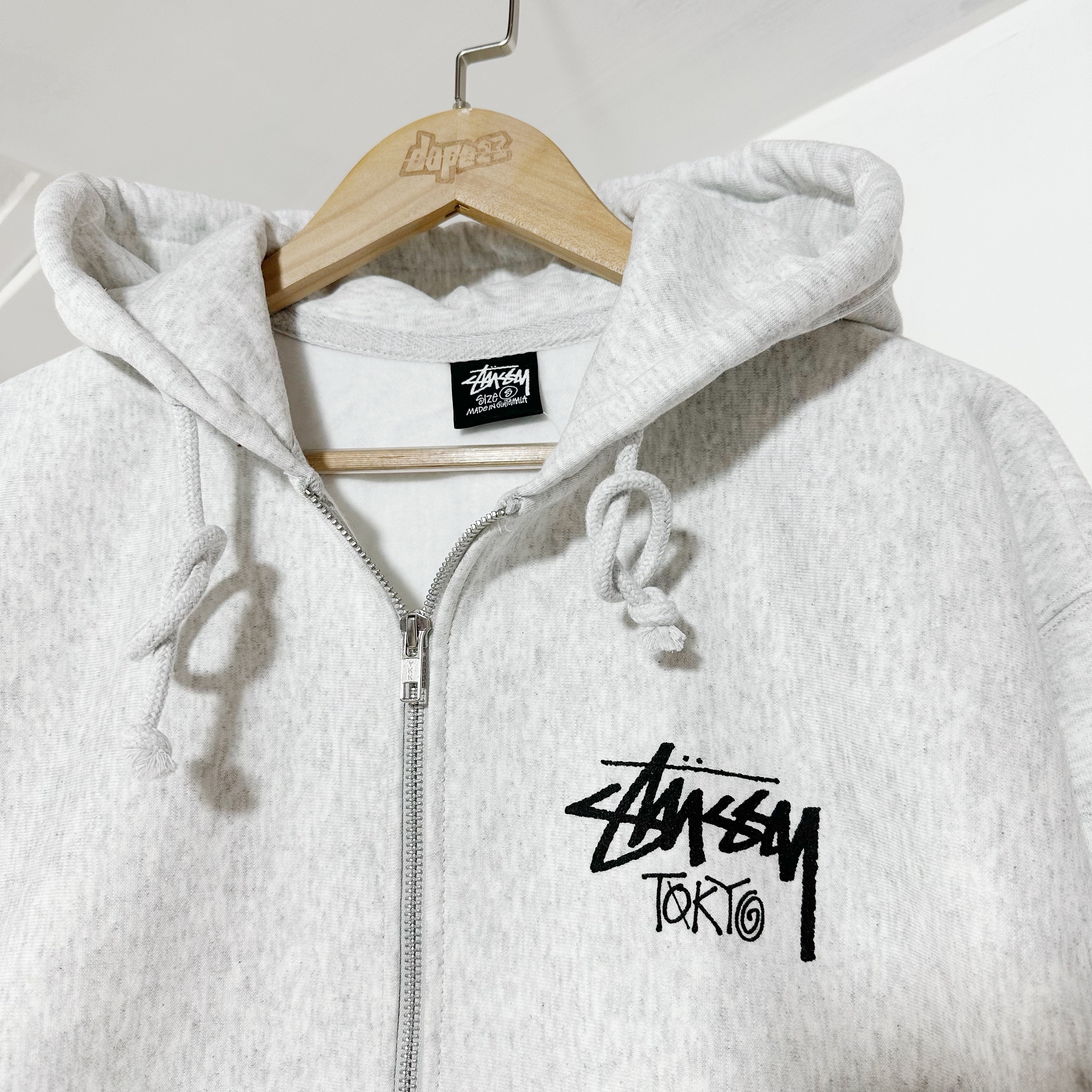 STUSSY STOCK TOKYO SHOP ZIP UP HOODIE 東京拉鏈外套ASH GREY 淺