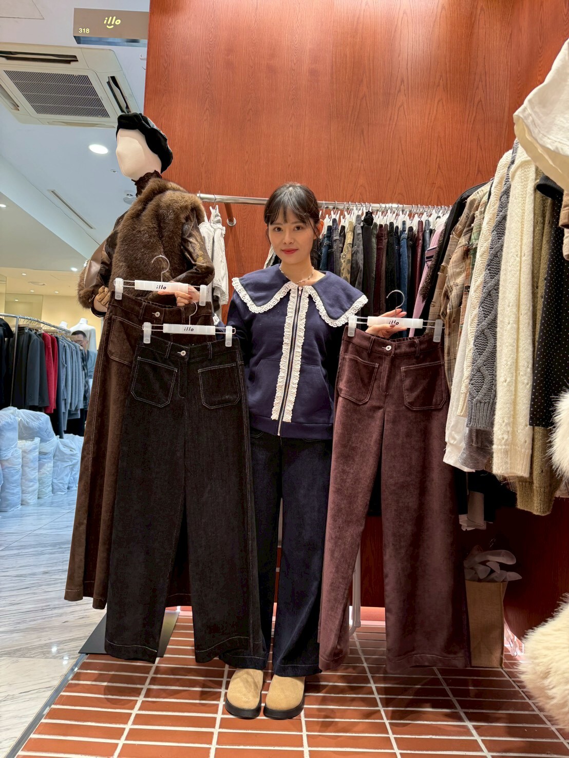 IO5101 復古洗水雙口袋直筒褲