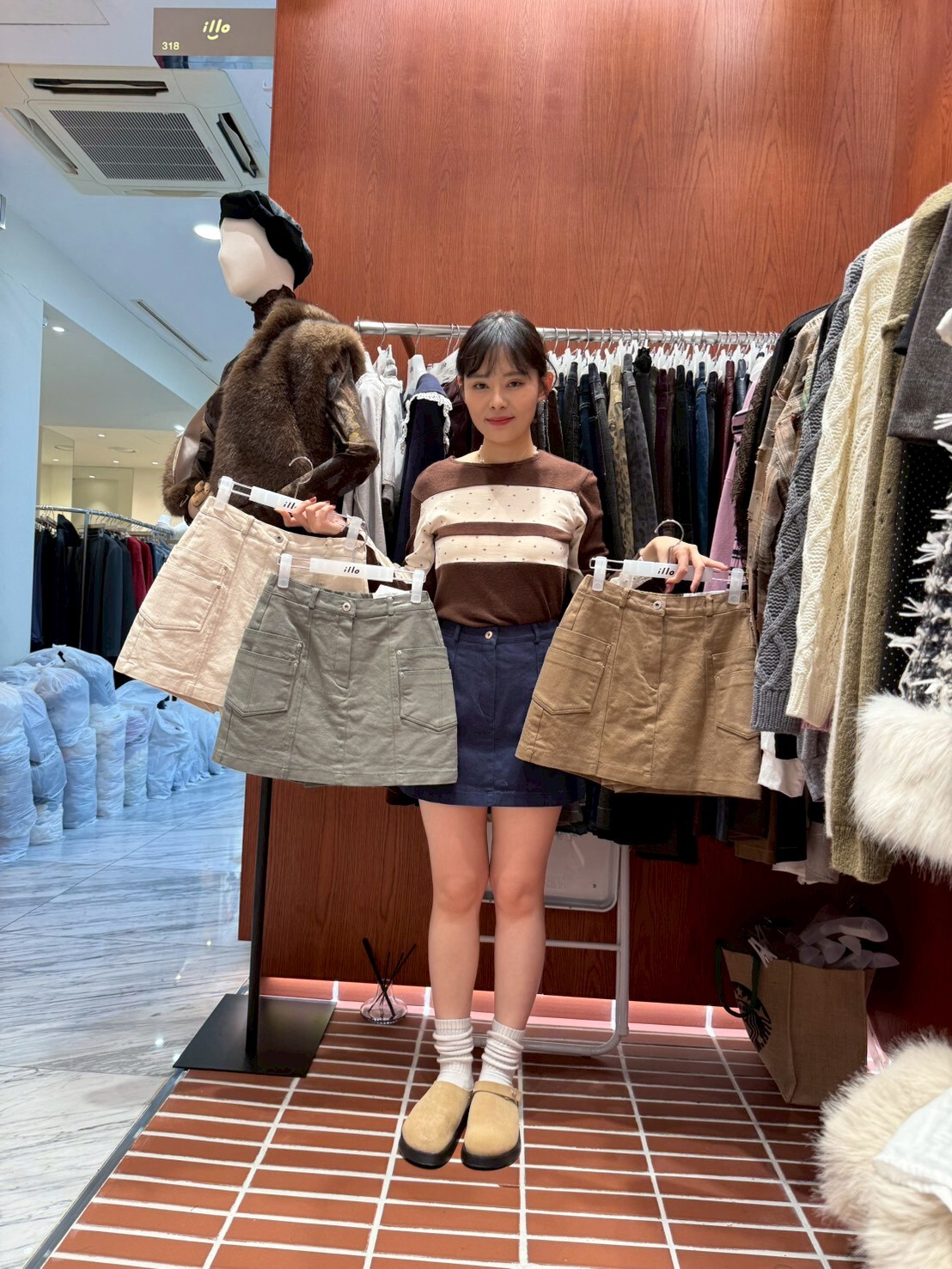 IO5129 雙層側口袋短裙(S/M/L)