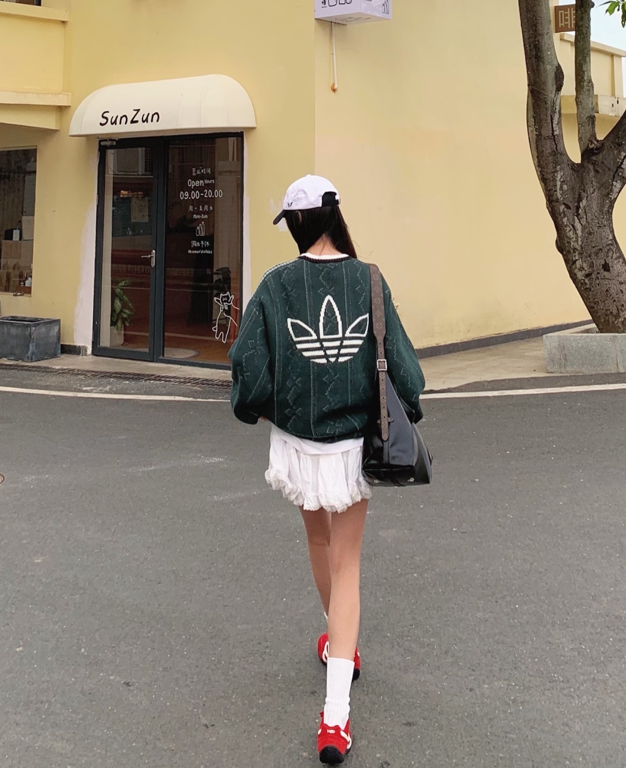 ADIDAS ORIGINALS U SWEATSHIRT CREW 條紋針織衫 綠色