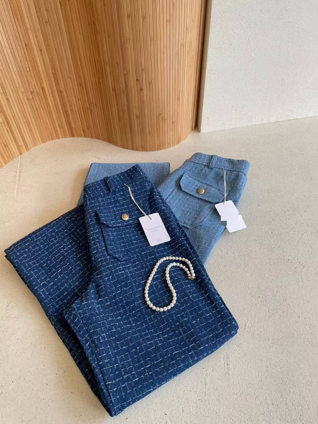 牛仔色小香風長褲