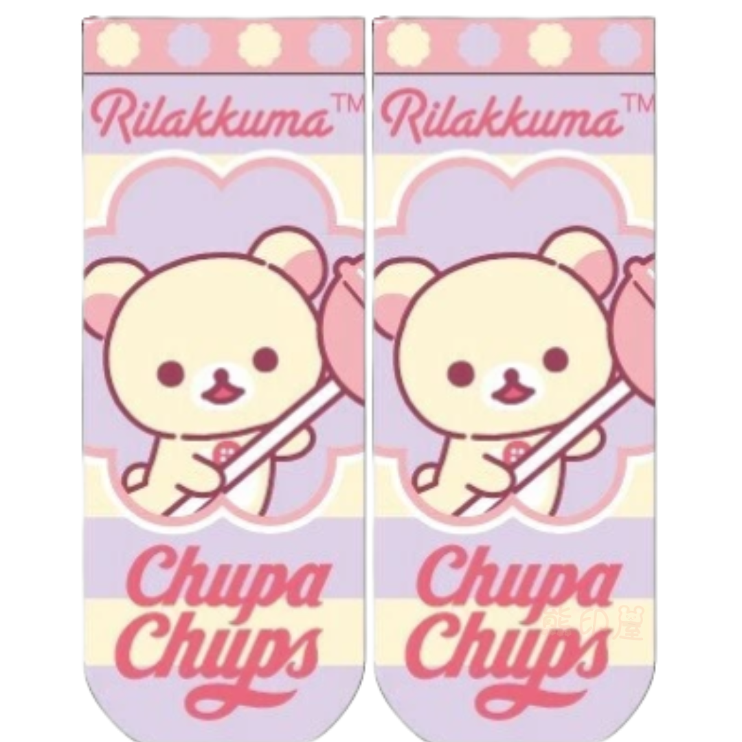 鬆弛熊紫色襪子(22-24cm) [平行進口]