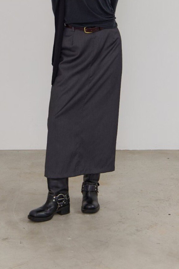 後開岔素色長包裙