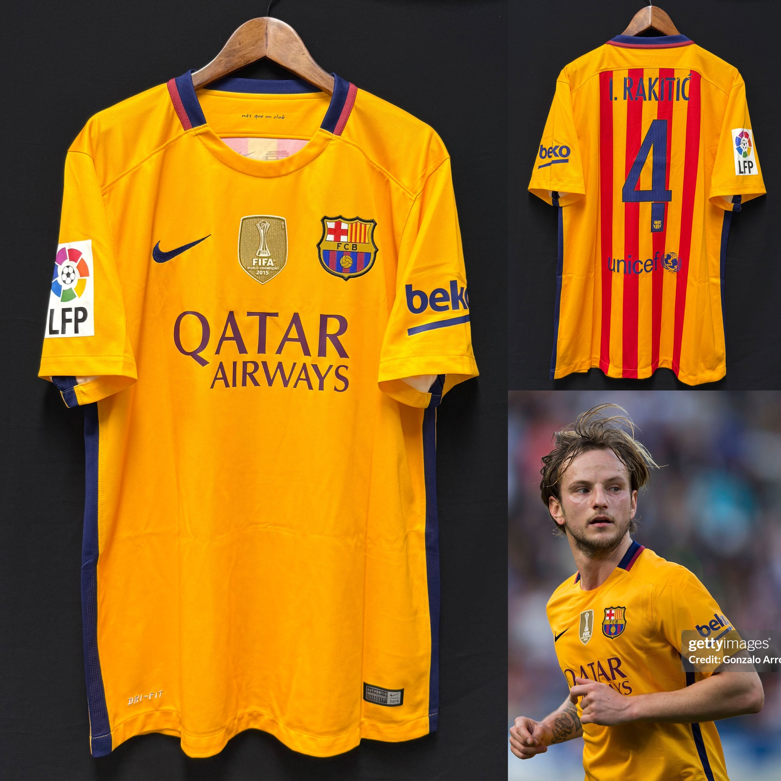(全新有牌) 巴塞隆拿 2015-2016 Nike 作客球衣 4 RAKITIC