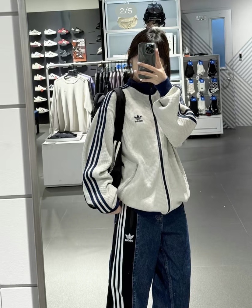 ADIDAS ORIGINALS TRACK TOP SS25 KNIT 華夫格 立領外套 男款 奶油藍  炭灰白 KC2618 KC2619