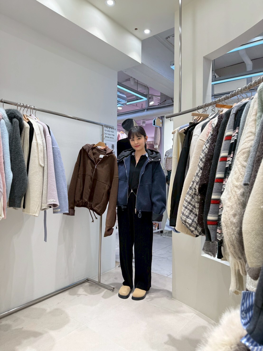 HU5148 拚街車線夾棉外套