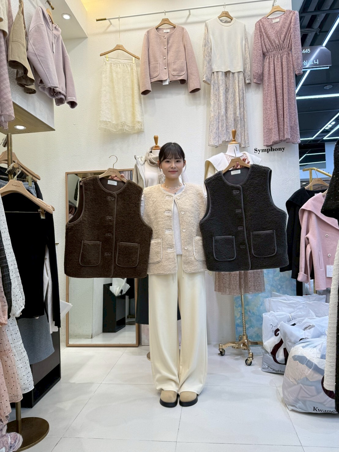 SY5149 小熊羊羔毛背心外套