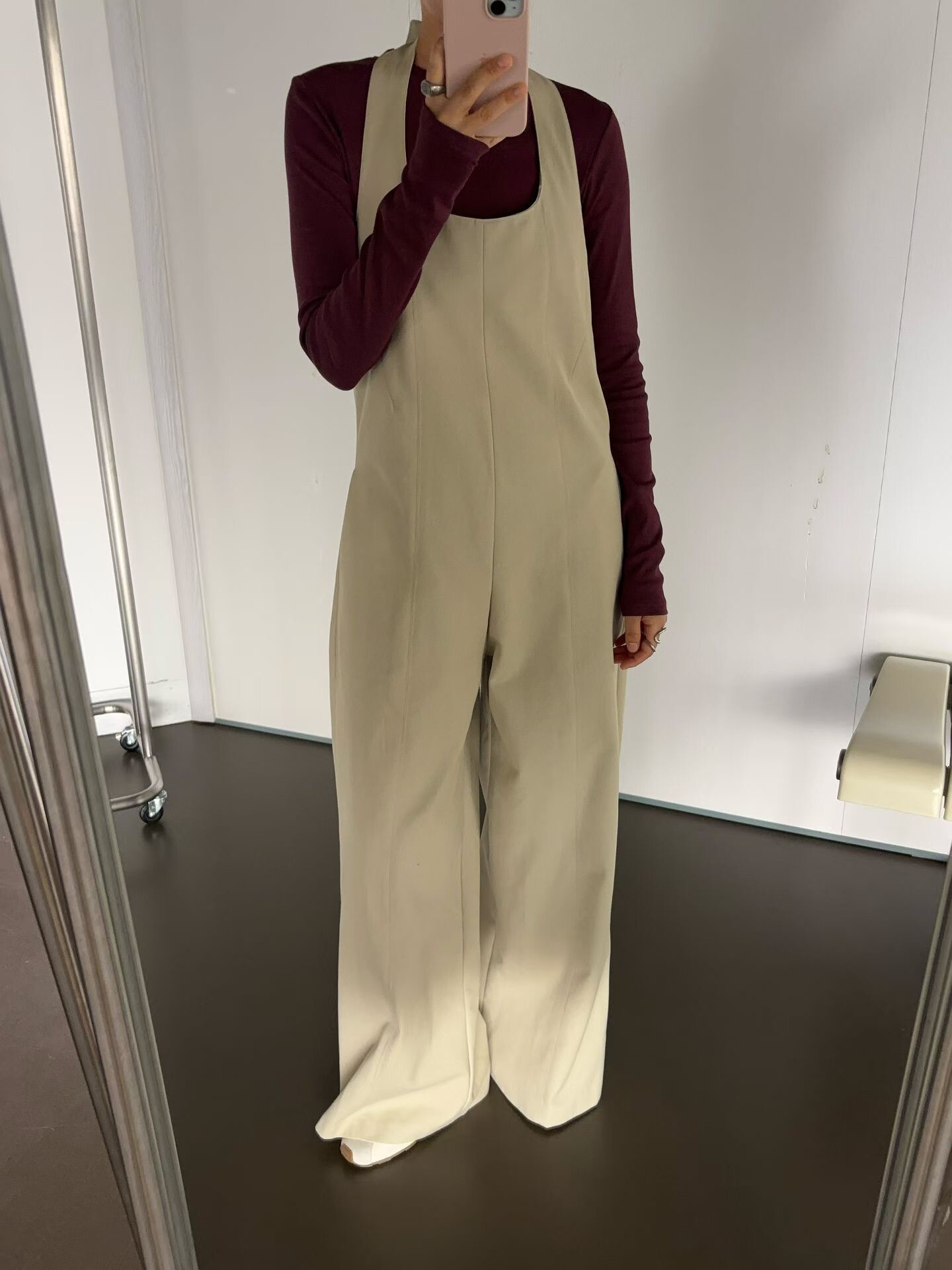 繞領短毛絨連身褲