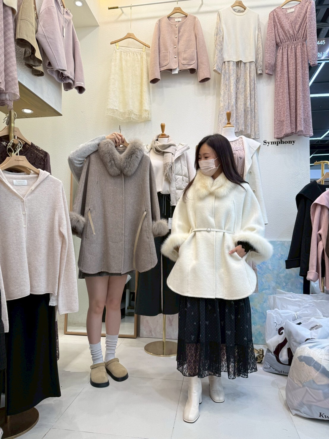 SY5154 貴氣毛毛領斗篷外套