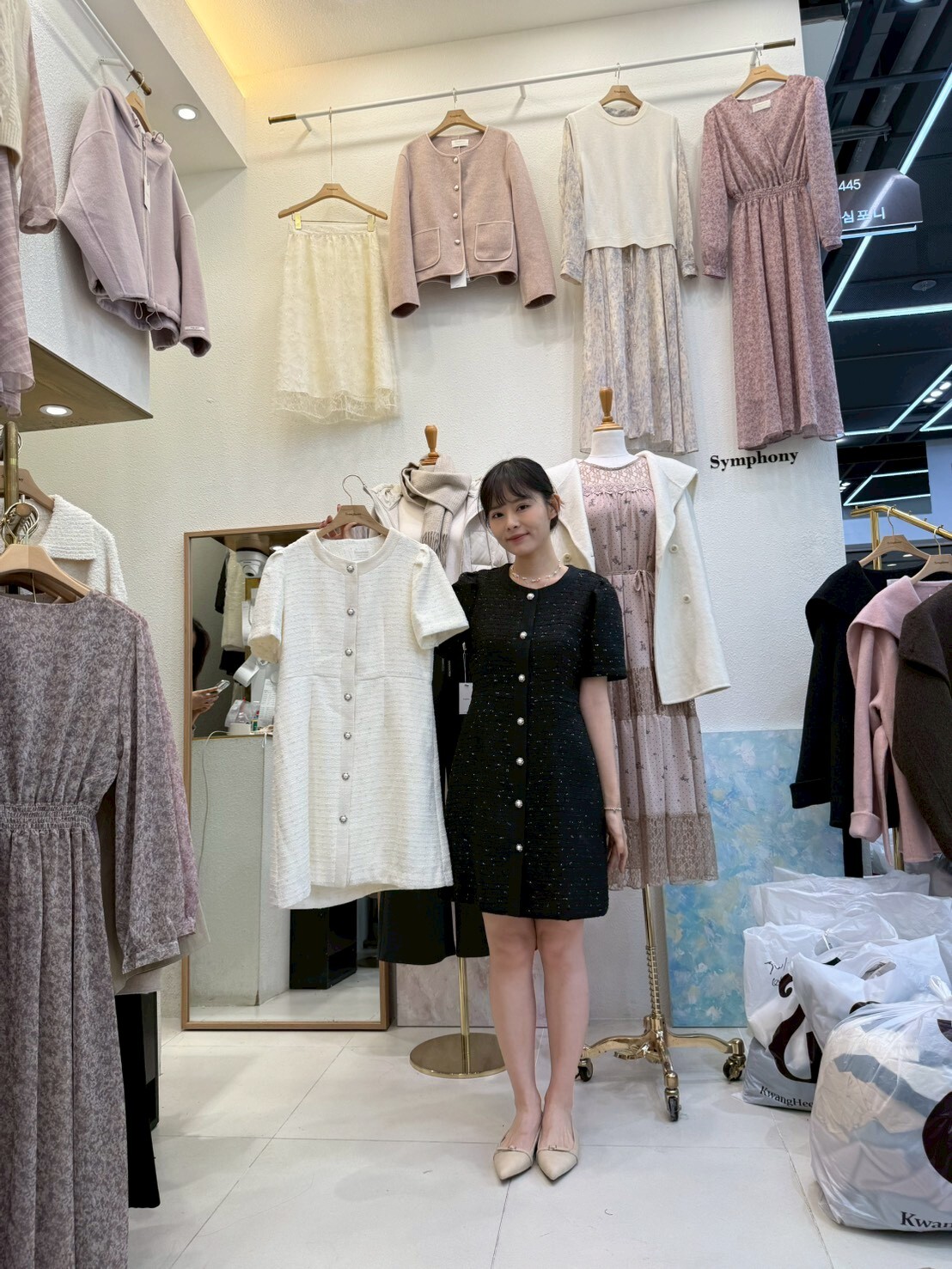 SY5157 粗花呢小公主袖連身裙