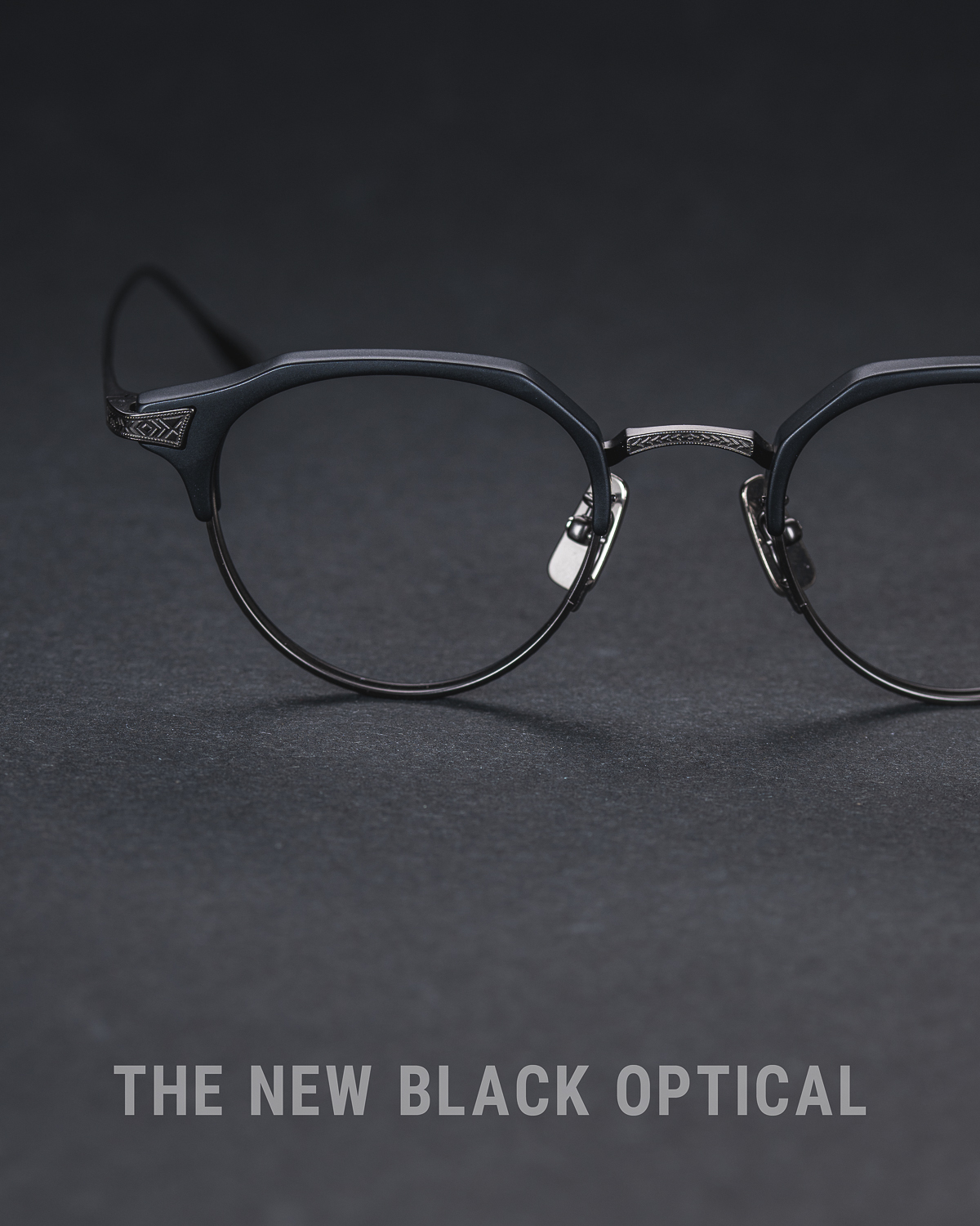 內藤熊八作 2025新品眉鏡 N-412 & N-413 磨砂黑