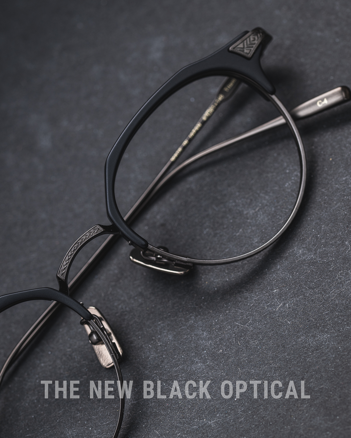 內藤熊八作 2025新品眉鏡 N-412 & N-413 磨砂黑