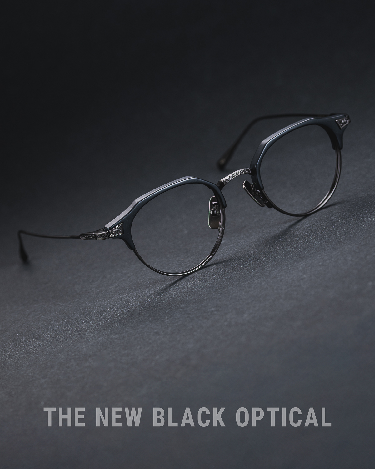 內藤熊八作 2025新品眉鏡 N-412 & N-413 磨砂黑