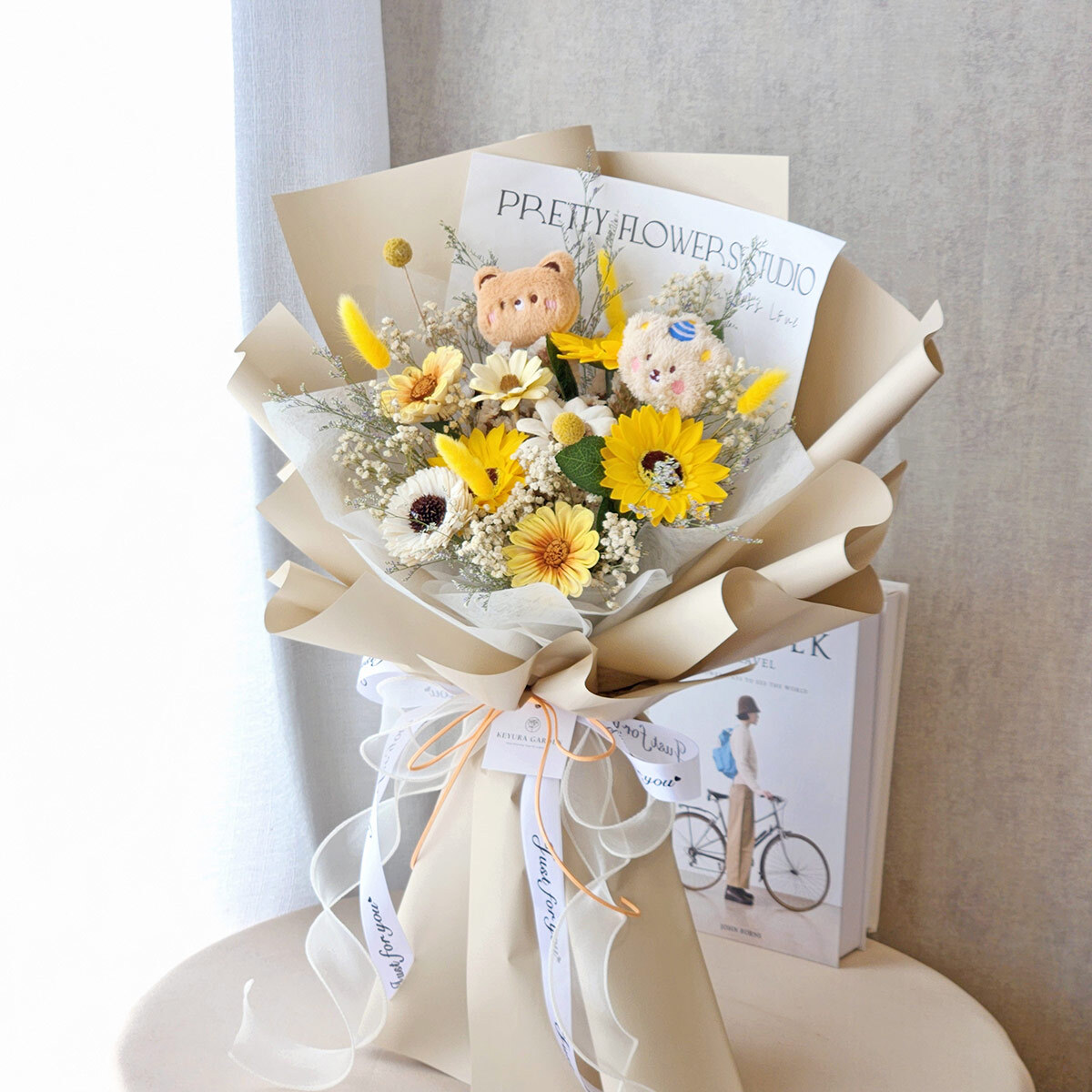 G19｜熊熊玩偶向日葵花束