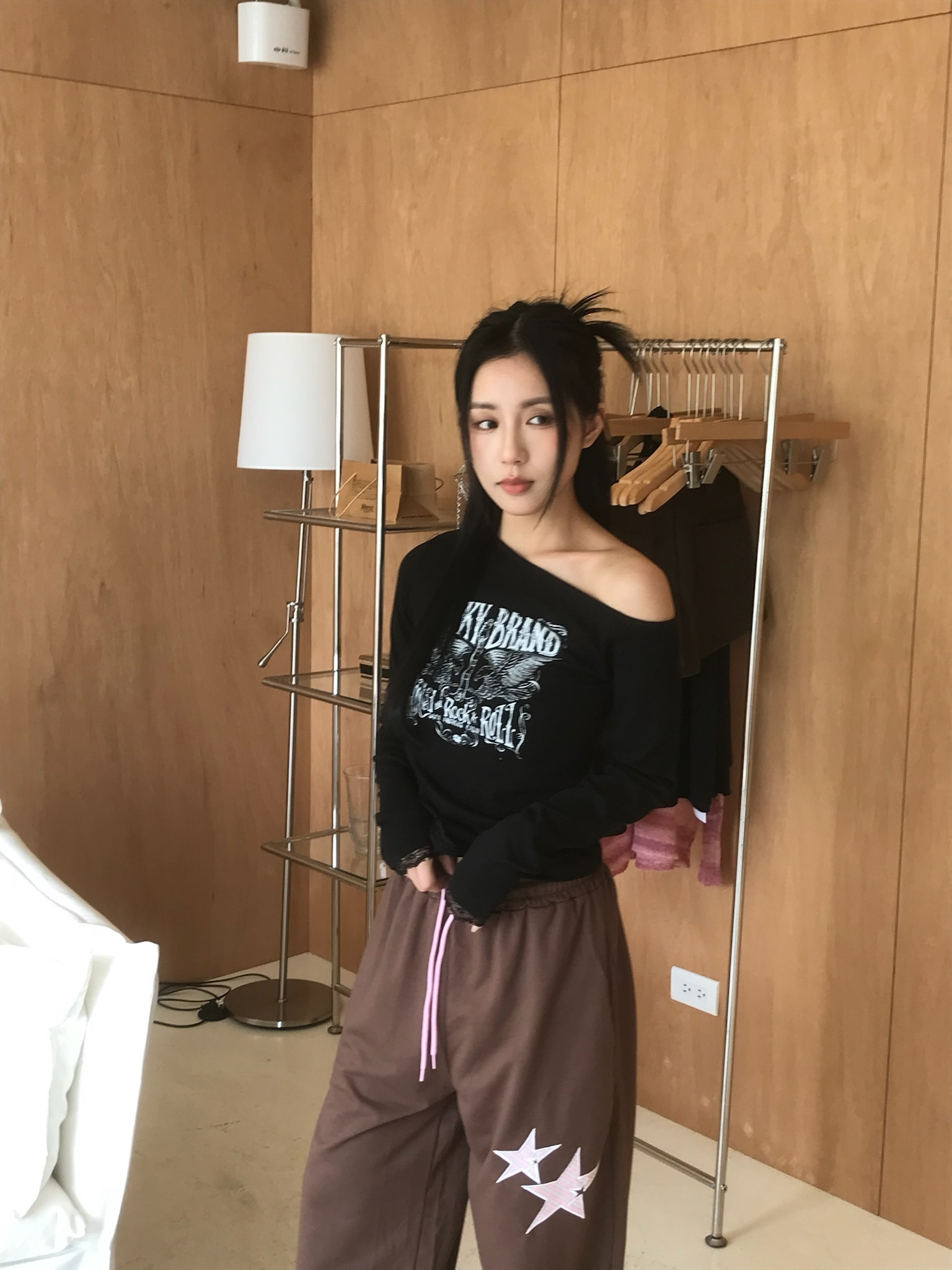 Guitar Print T-shirt #上衣