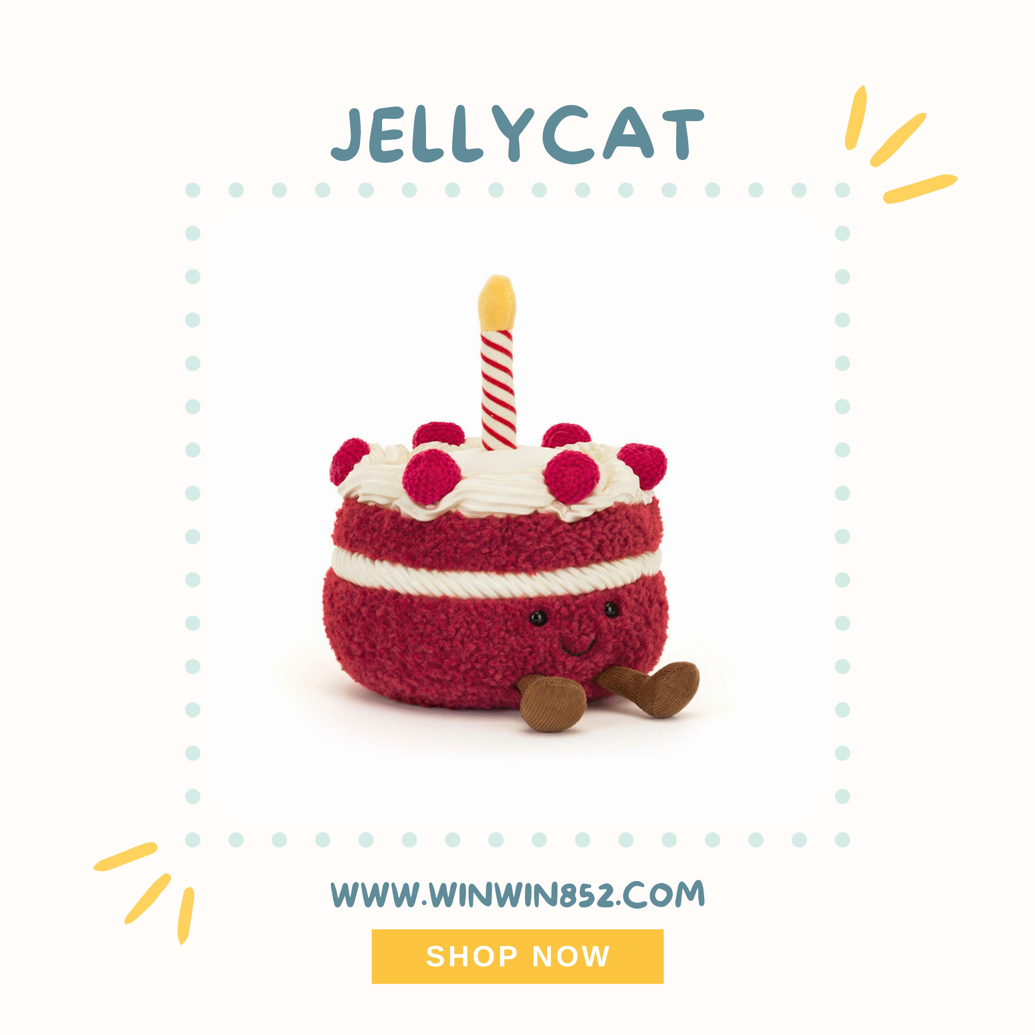 Jellycat Amuseables Cheri Cake