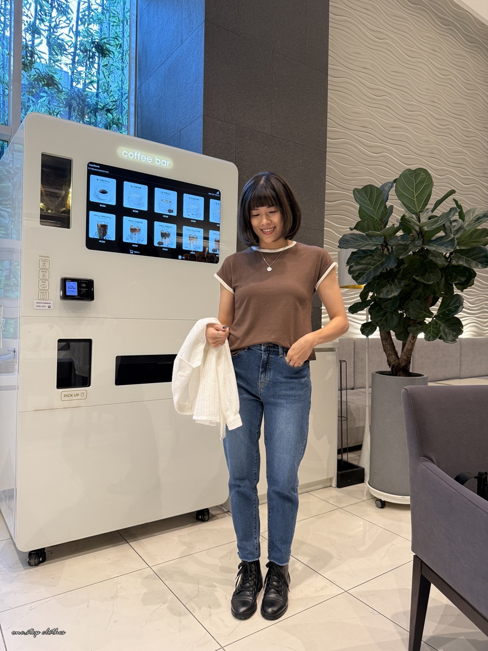 正韓可可領口拼接百搭上衣