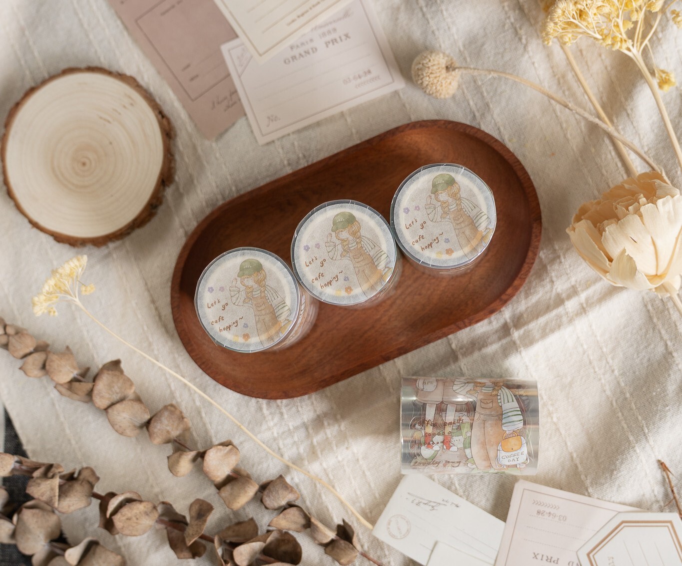 sho 小确幸．Let's Go Cafe Hopping 6cm割型亮面PET膠帶 <整捲/分裝>