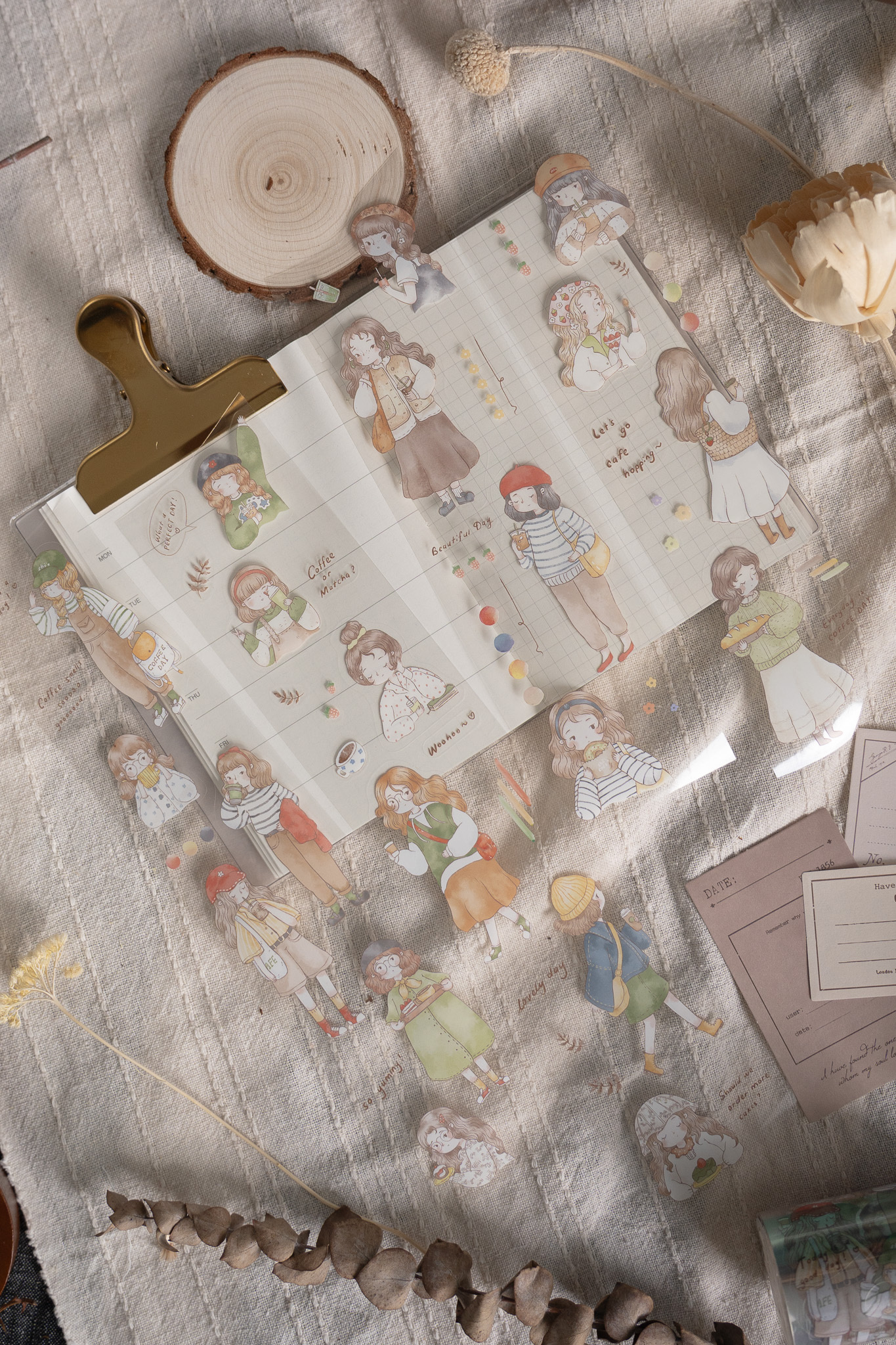 sho 小确幸．Let's Go Cafe Hopping 6cm割型亮面PET膠帶 <整捲/分裝>