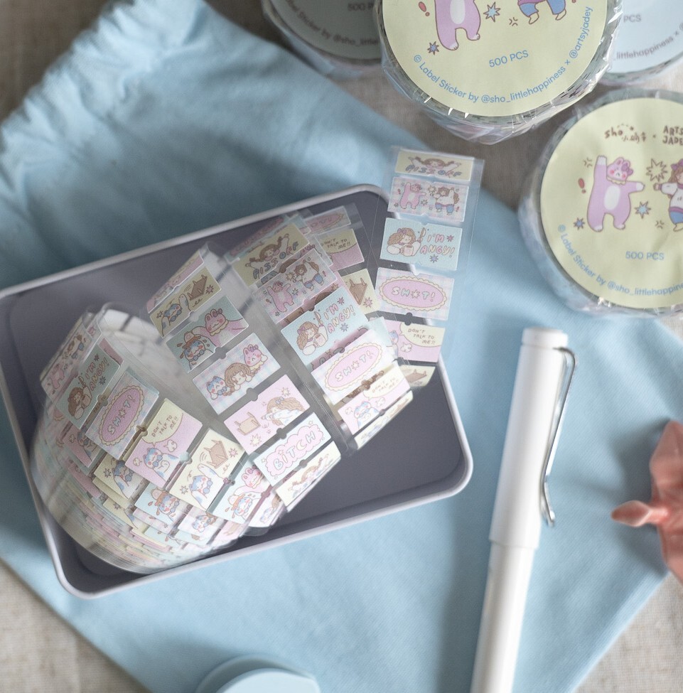 sho 小确幸．Angry Besties 標籤機貼紙膠帶捲 <整捲/分裝>