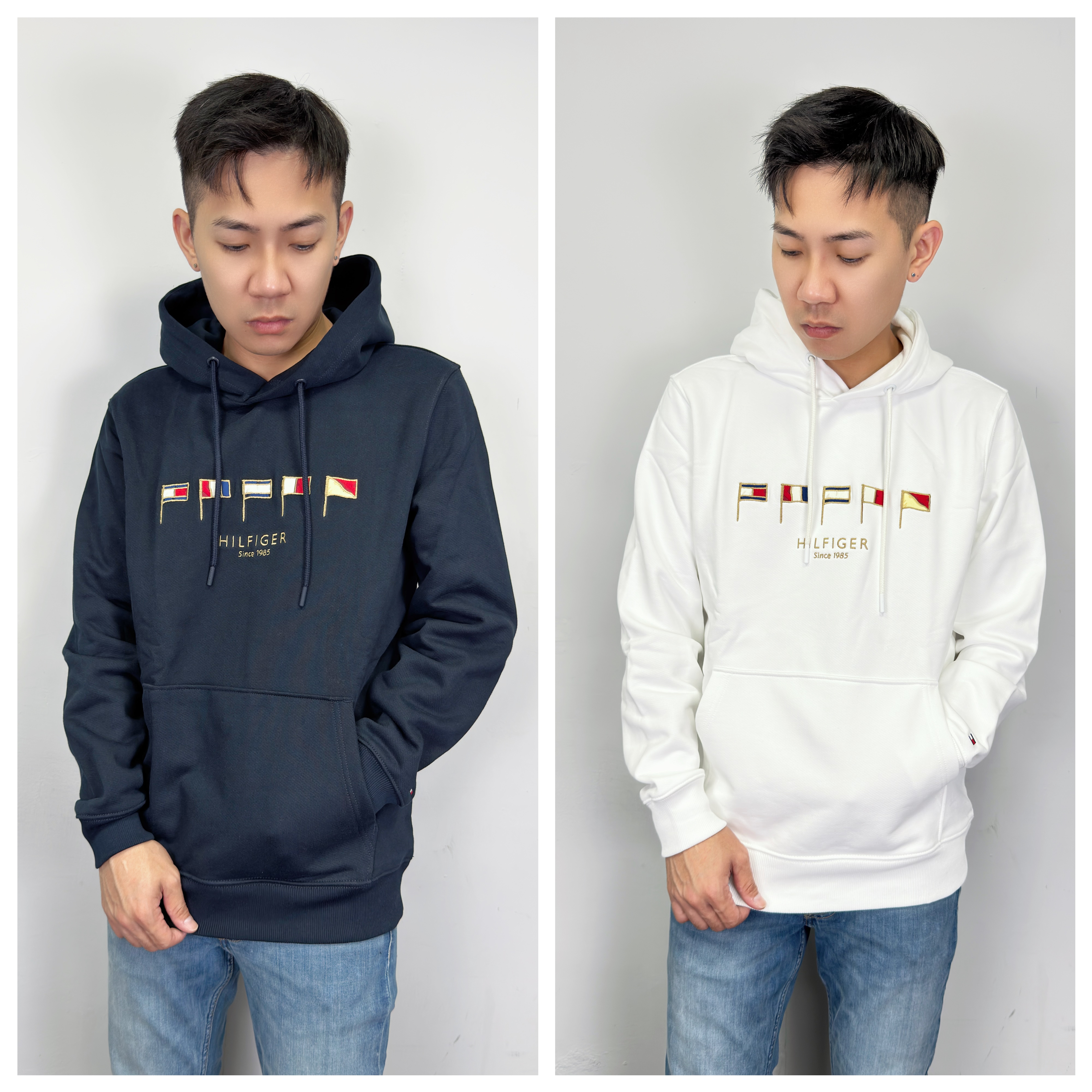 Tommy Hilfiger 電繡金字旗幟 無刷毛 帽T 長袖上衣