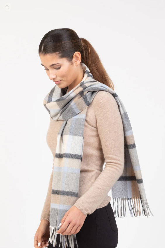 【直播】Kiltane LL110306 Princeton Check 100% Cashmere 圍巾