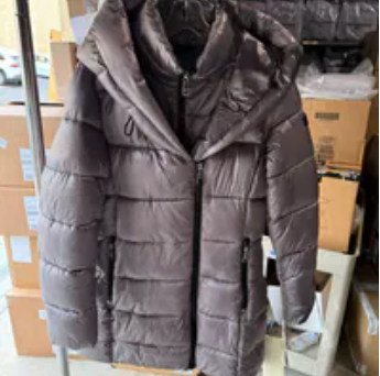 [S] DKNY GRAPHITE PEARLIZED PUFFER WITH HOOD, DLSMPU99-GRE (SD1586)