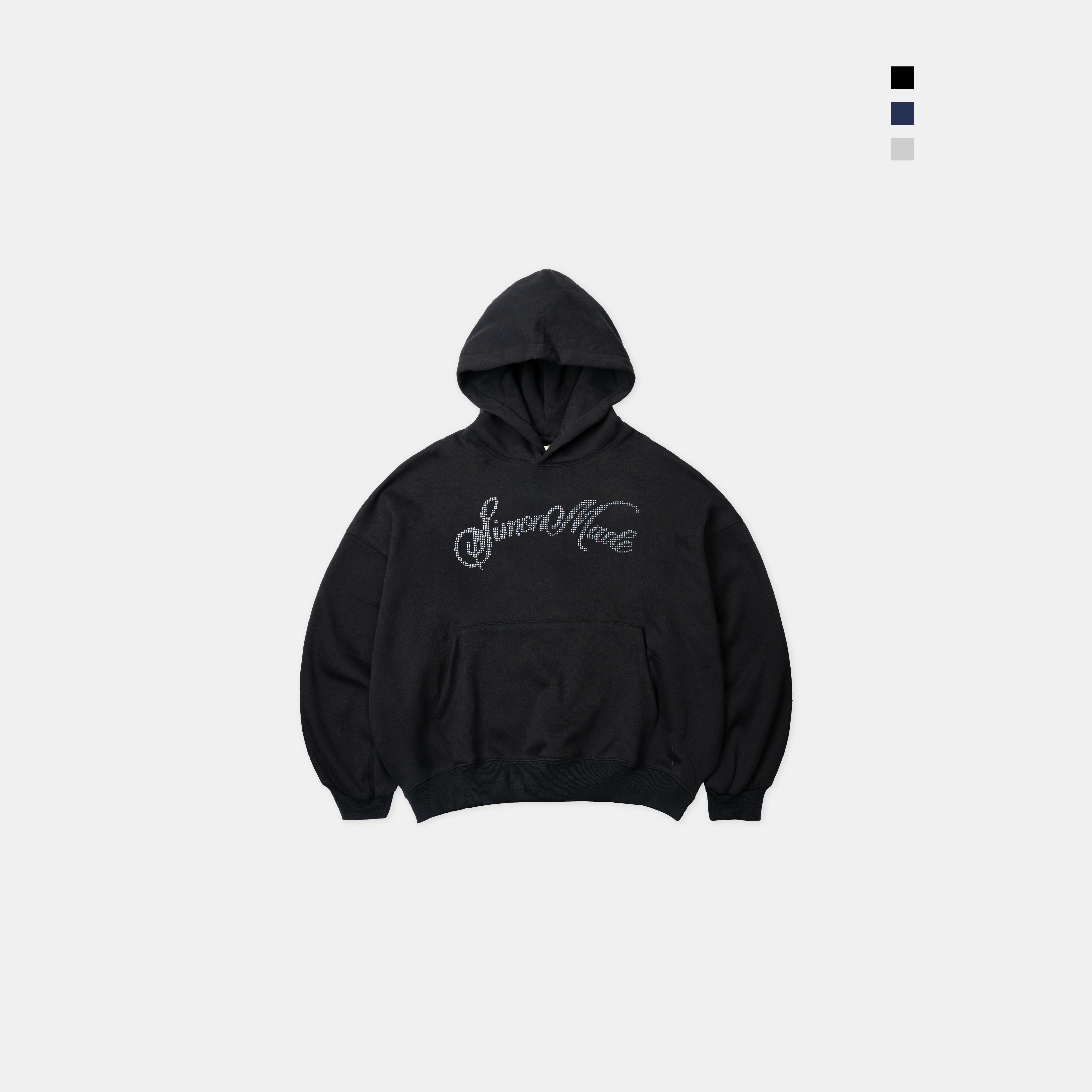 SIMON MADE HL-2503 黑曜星塵 水鑽 BOXY 帽T