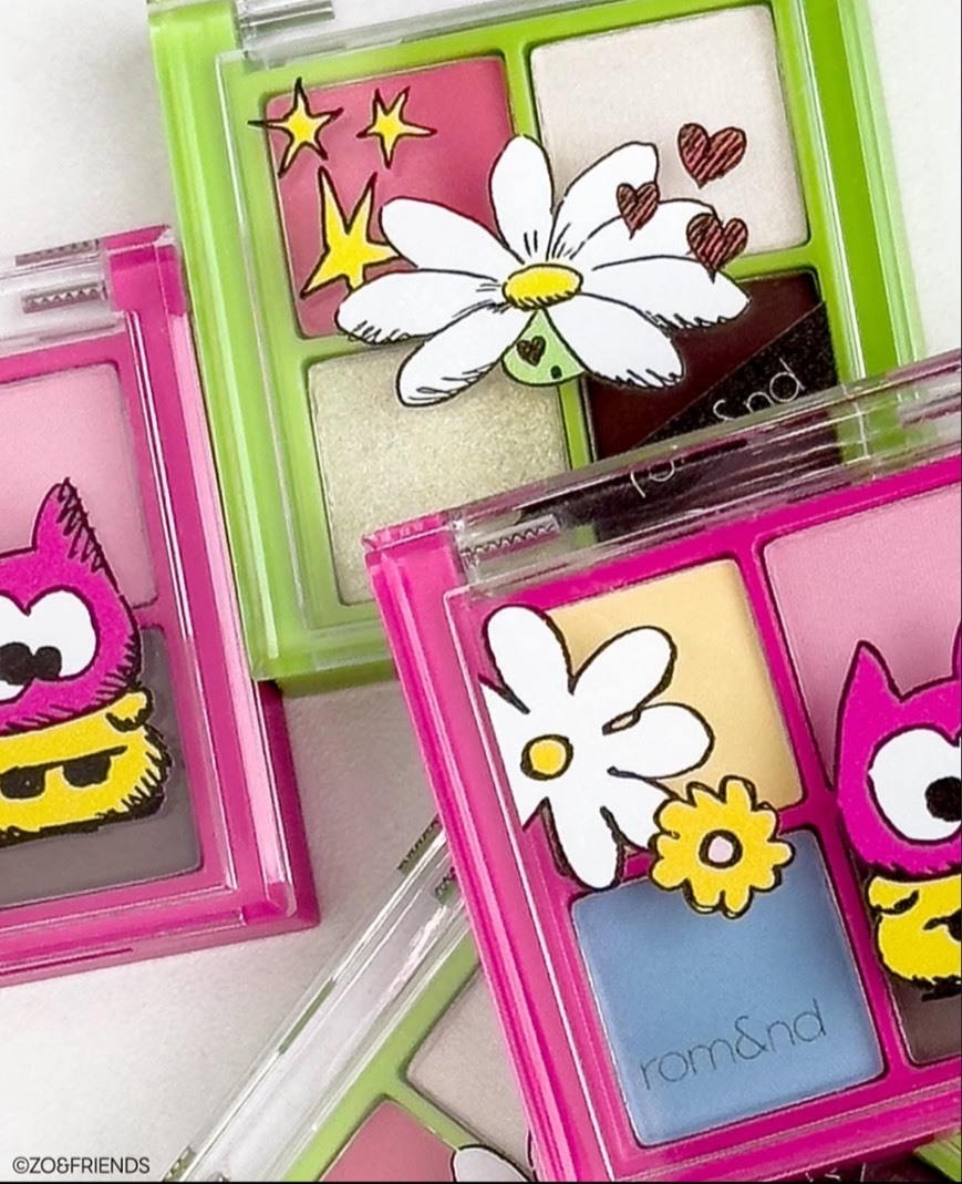 Rom&nd x ZO&FRIENDS 限量聯名款 眼影盤套組 𝟏𝟓 + 𝒁𝒐𝟏 雲霧粉花園