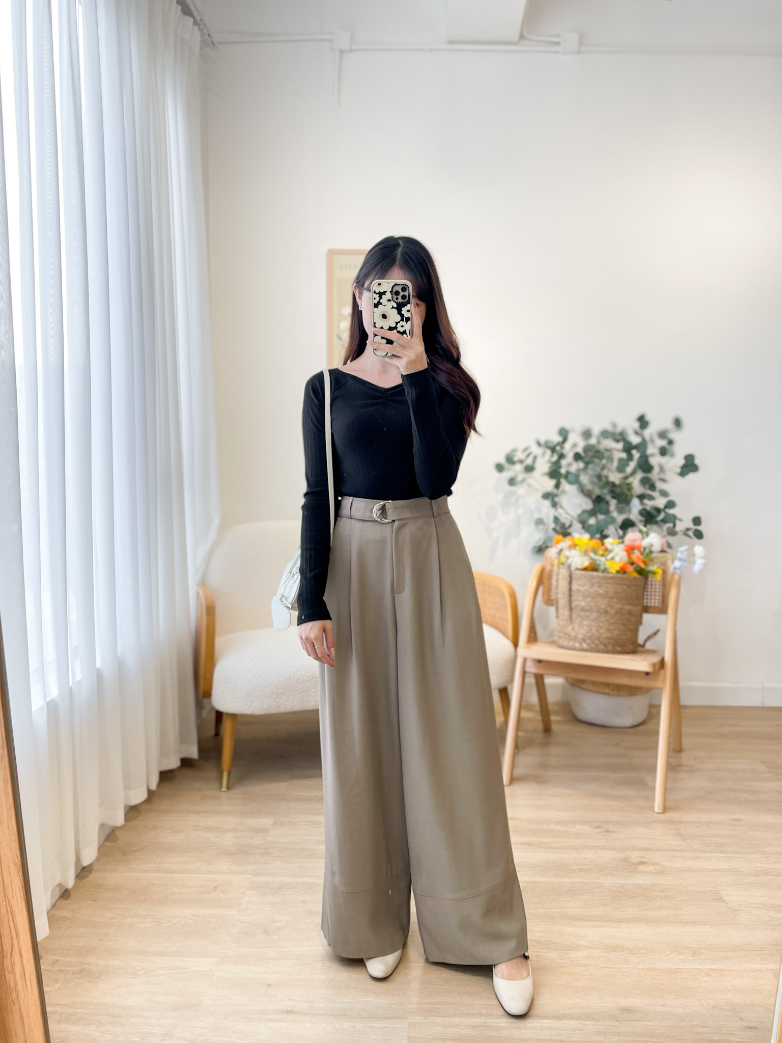 JEAN185 Russett Belted Wide Pants